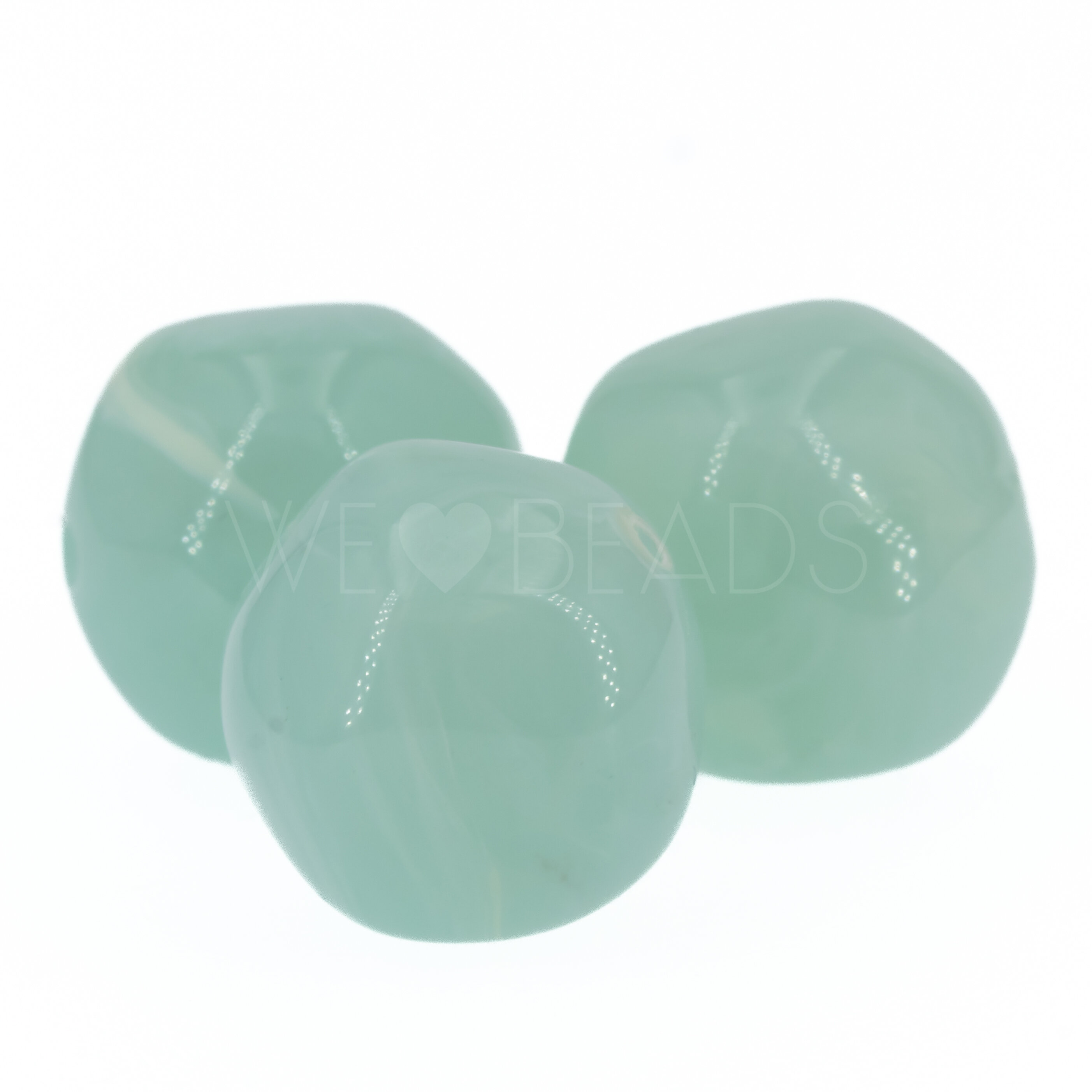 15mm baroque Beads- light mint green Marbled