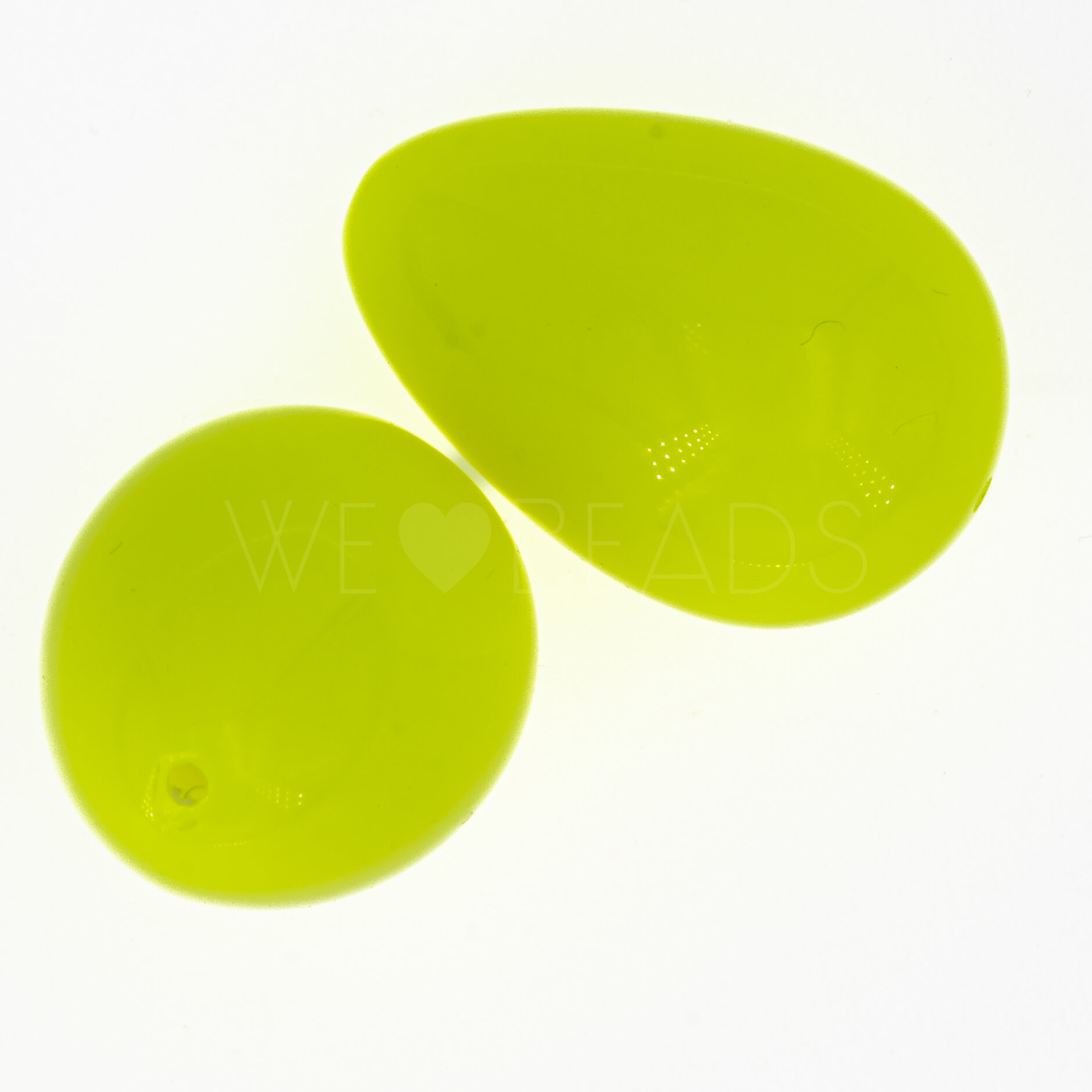32x22 drop Beads in neon yellow