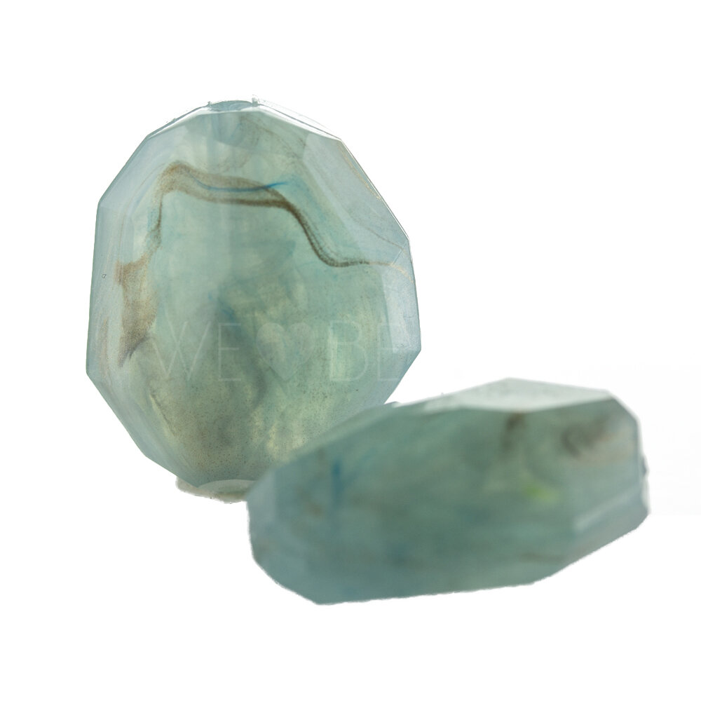 25x21 oval Perle in wolkenblau gold 