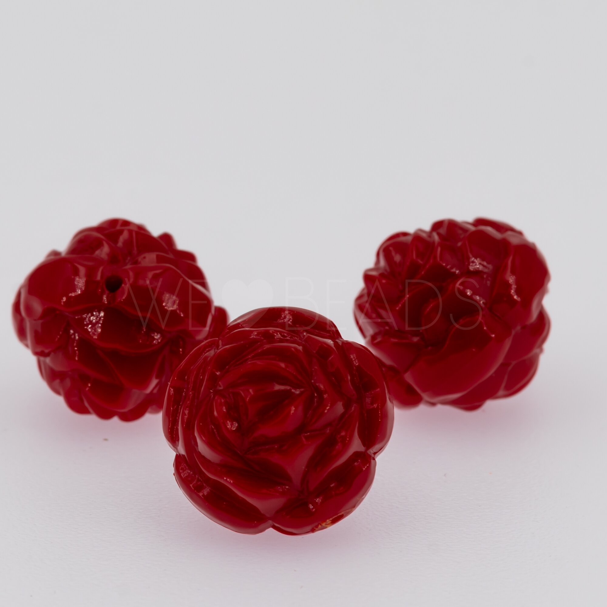 14mm Rose Perle in blutrot