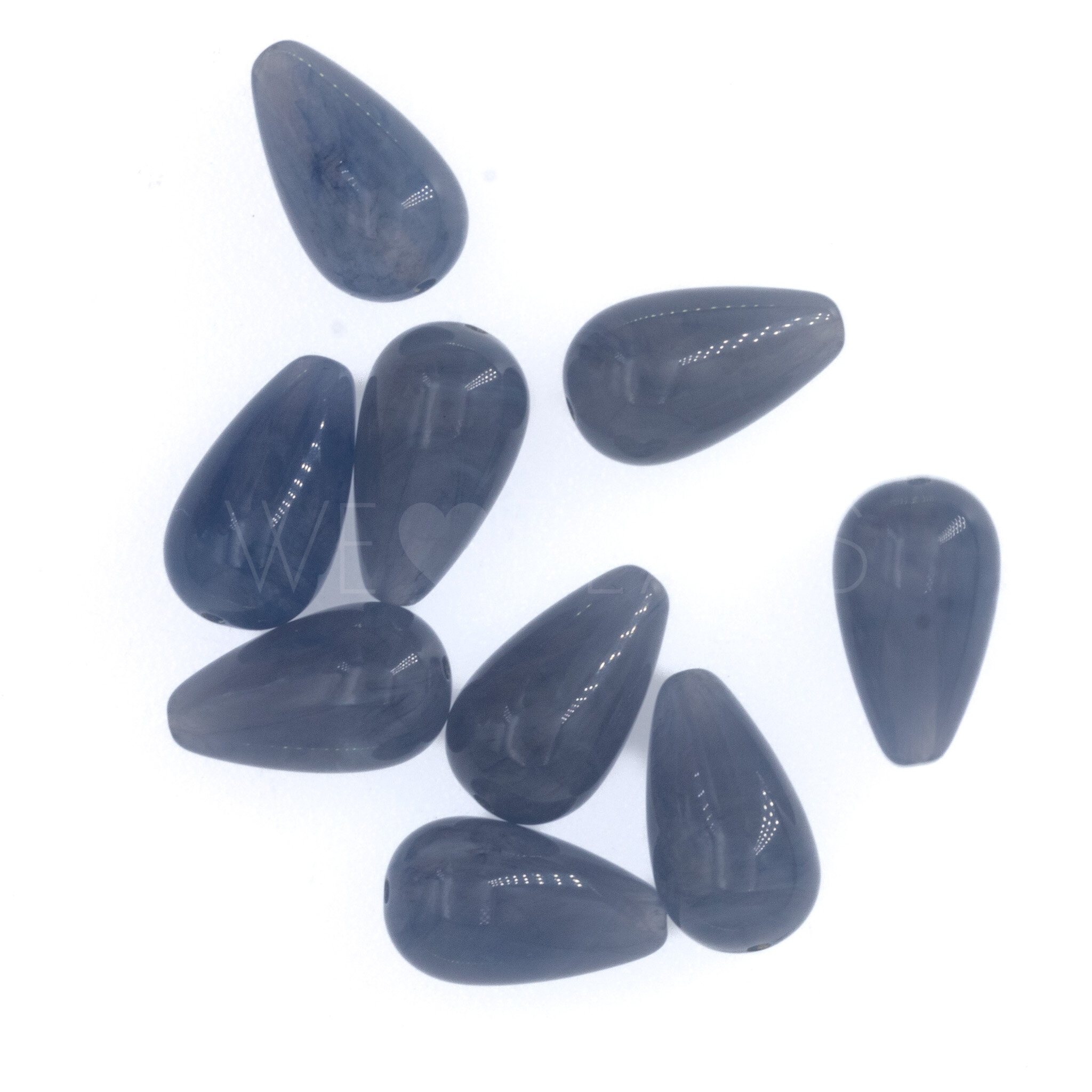 14x8 Tropfen perle in kupferblau 