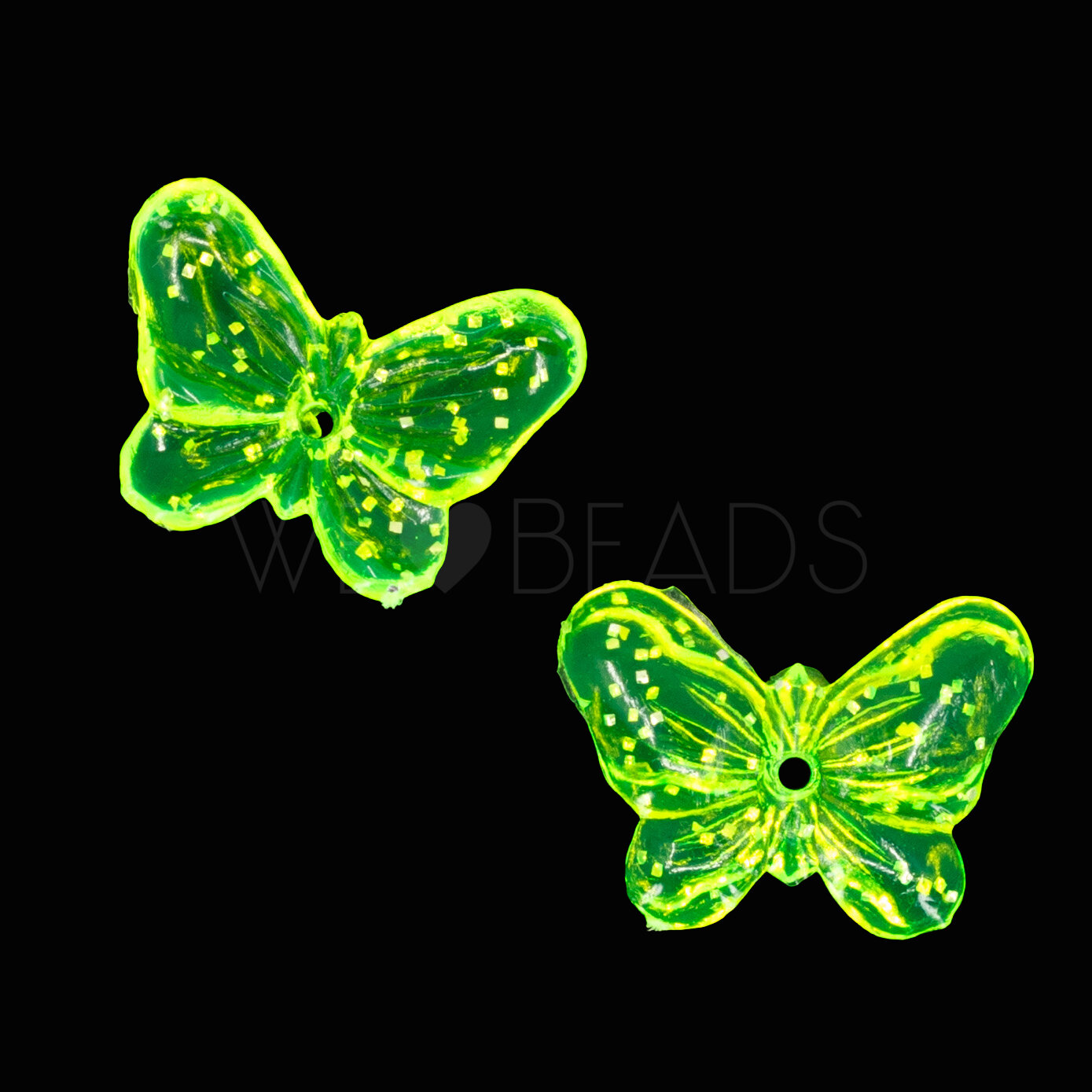 Schmetterling Perle in neon gelb