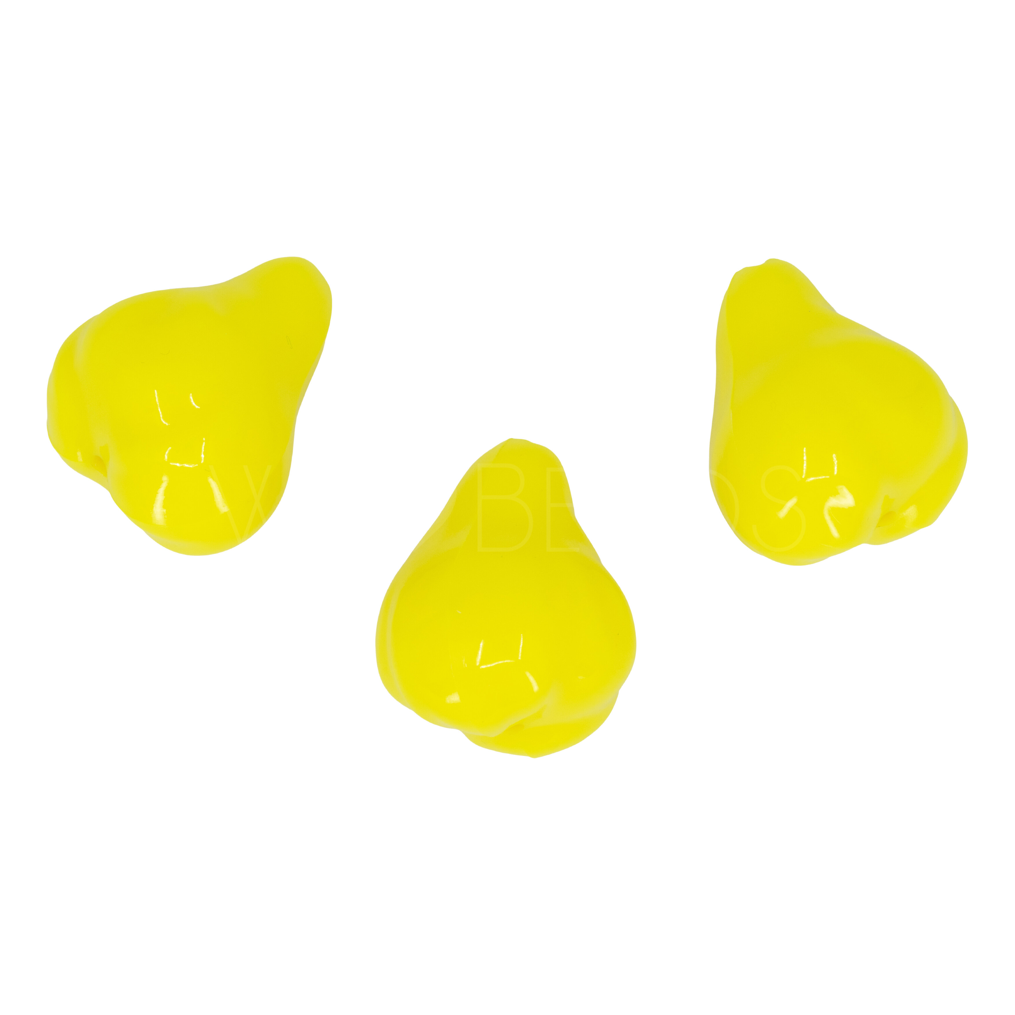 32x26 Pear Beads in lemon yellow