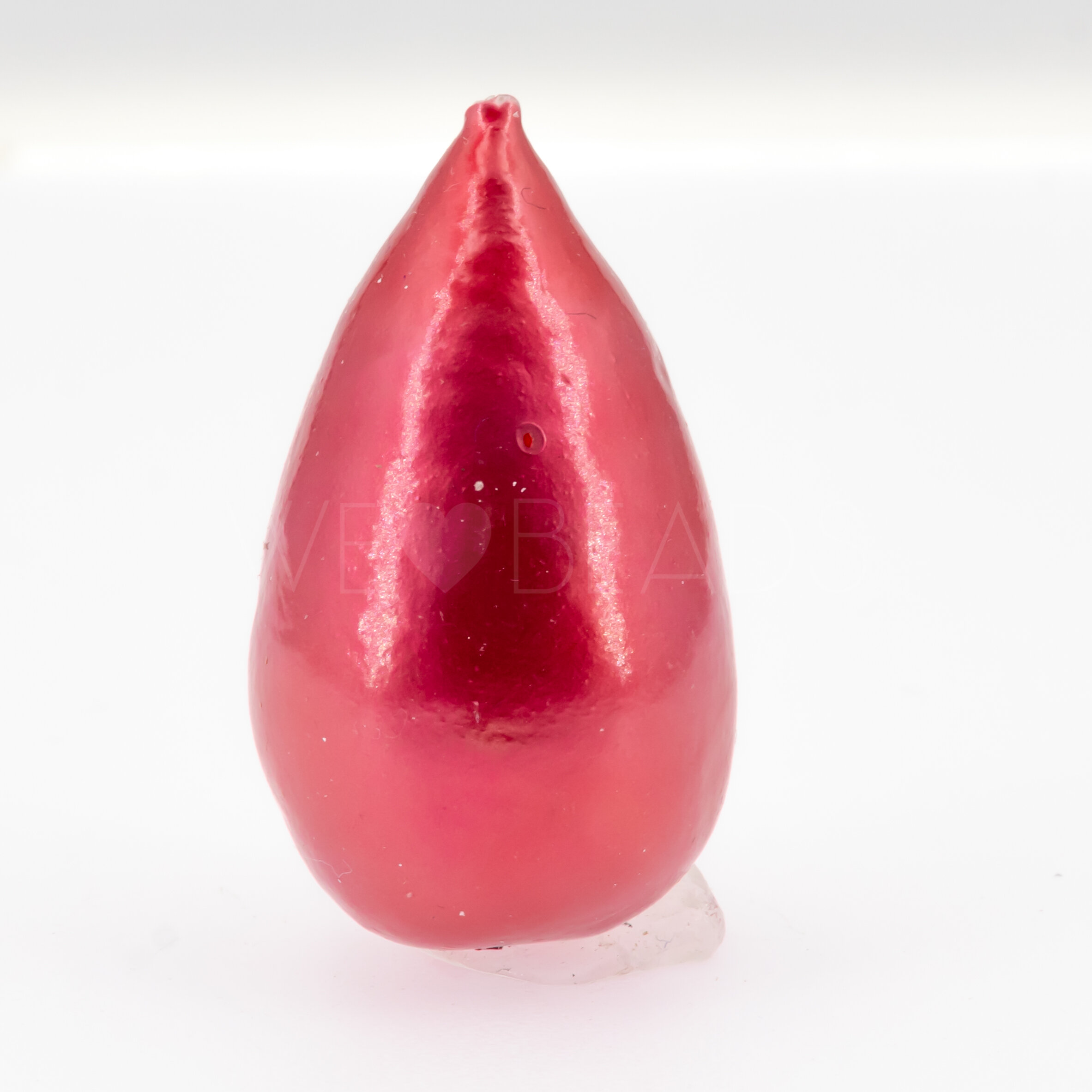 40x23 Paper-Mache Bead Tropfen in Himbeerrosa