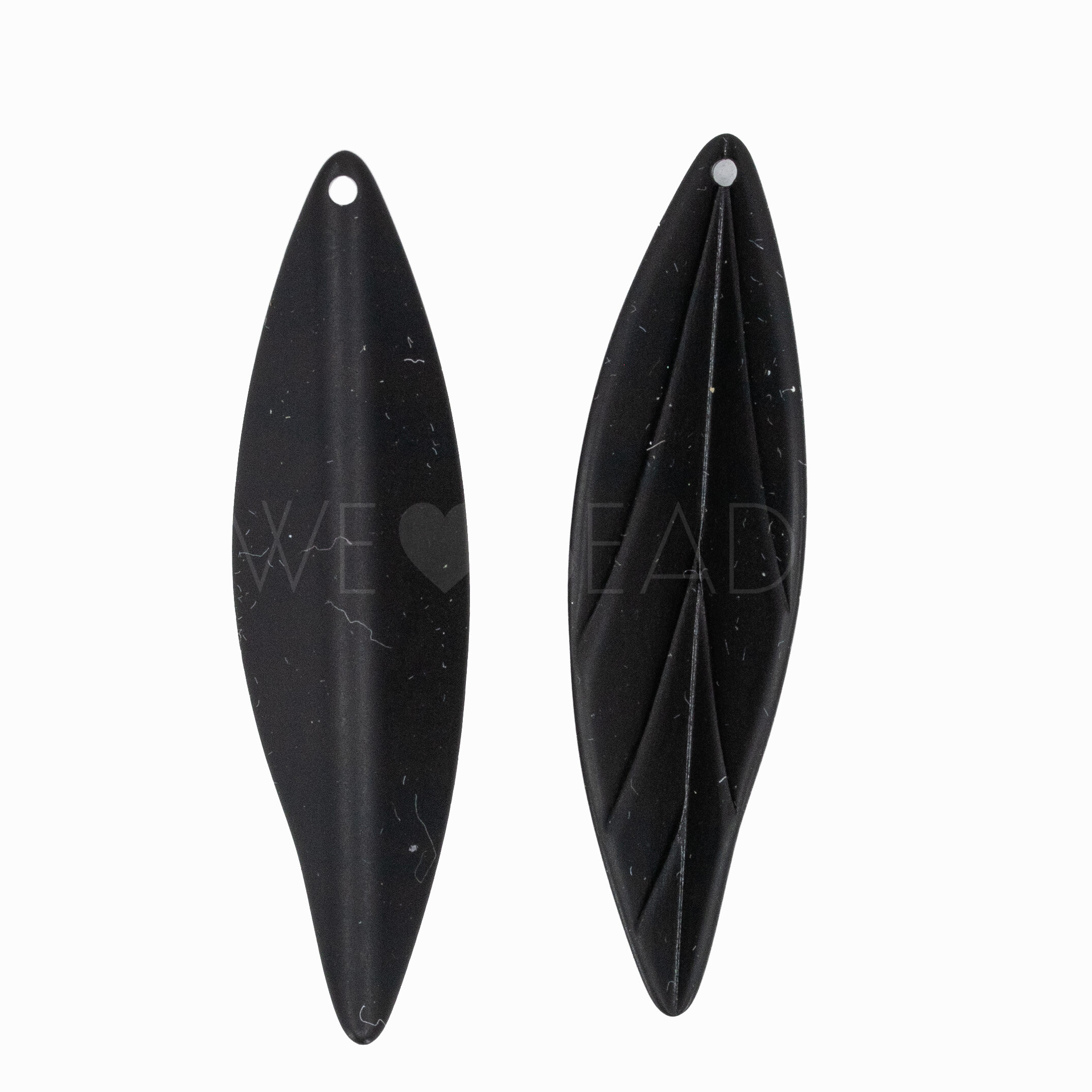 49mm Blatt Anhänger in schwarz