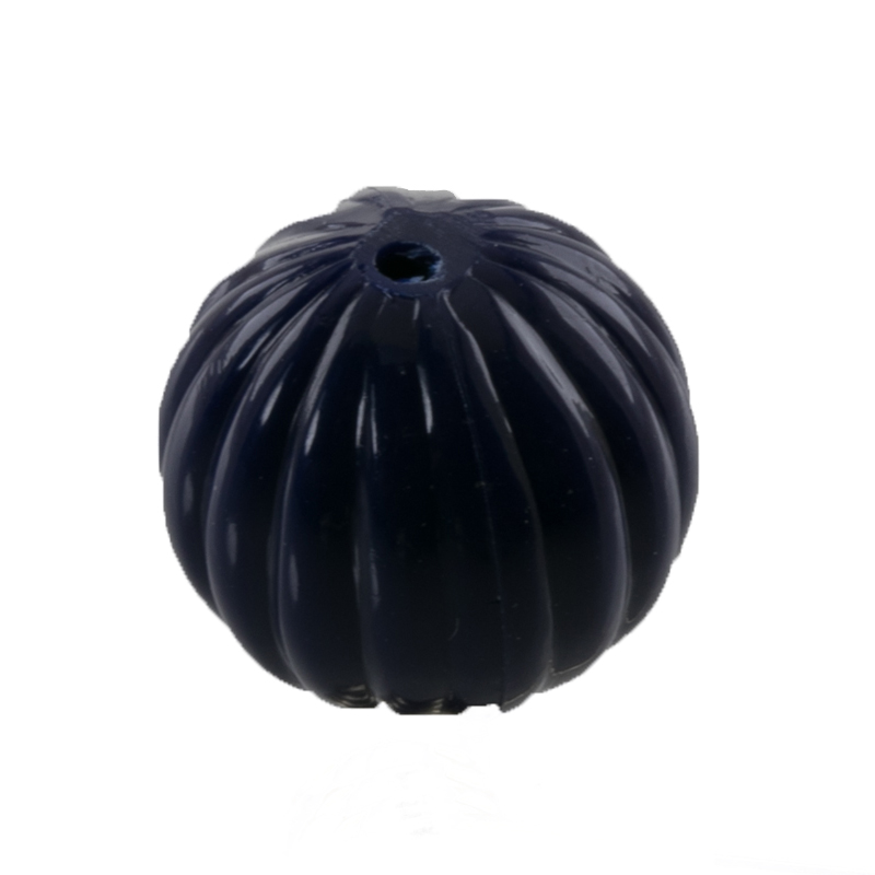 12mm grooved Round  Beads in steelblue