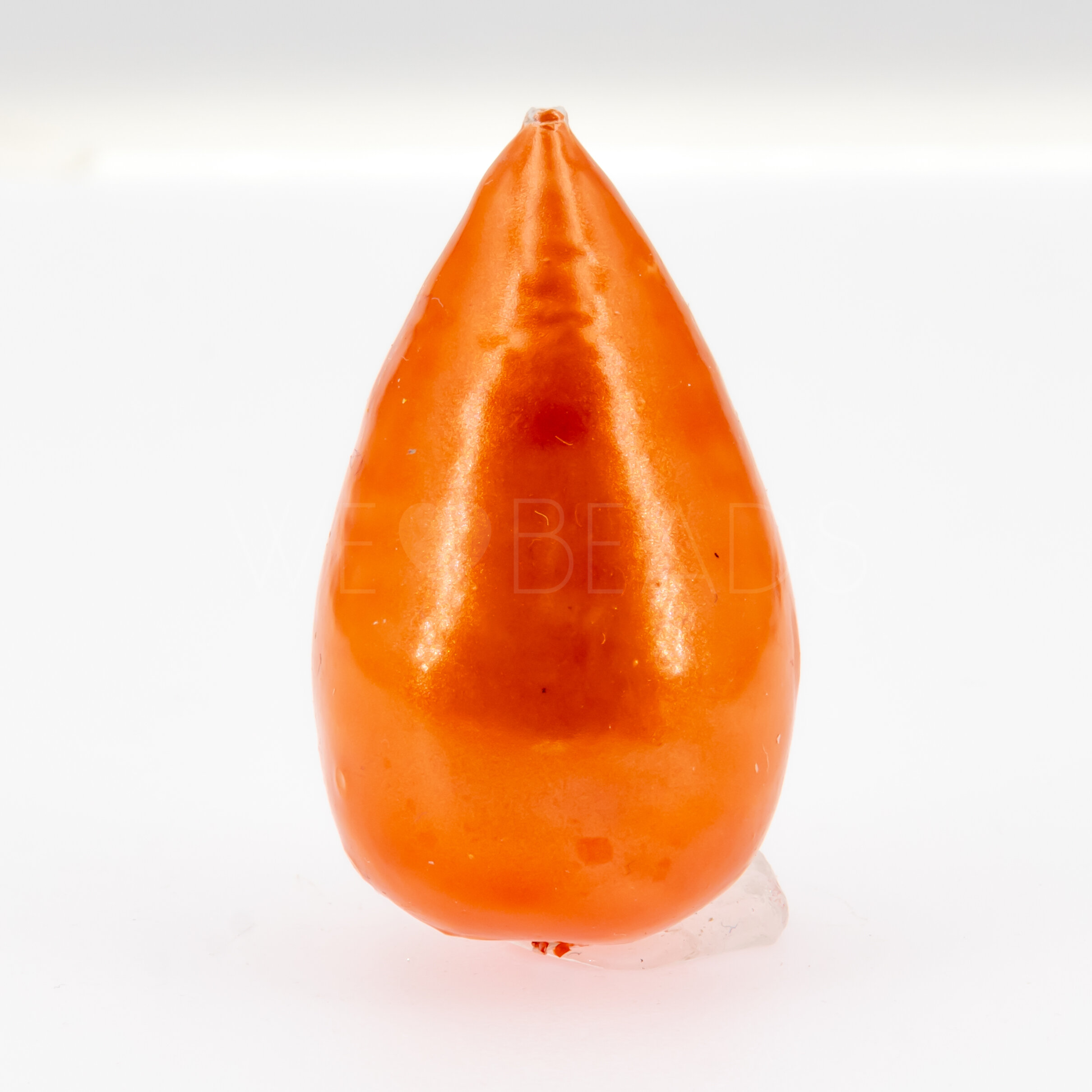 40x23 Paper-Mache Bead Tropfen in aprikosenorange radiant