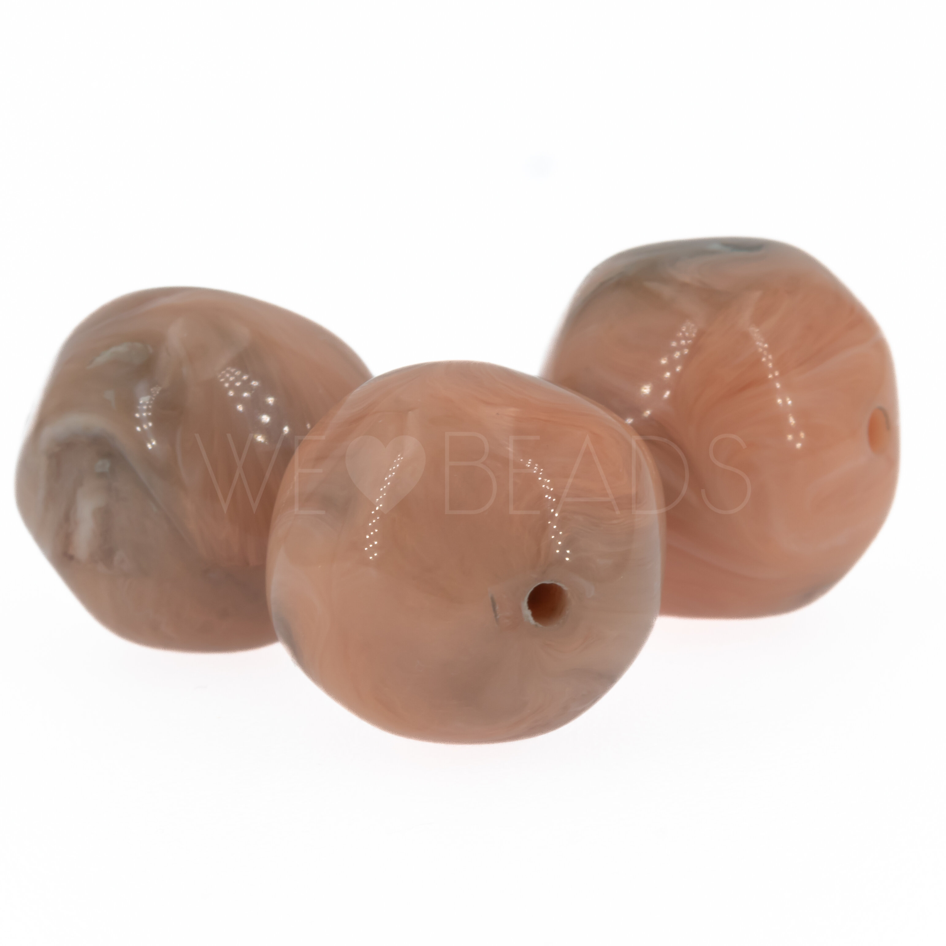 15mm baroque Beads- olive brown Marbled