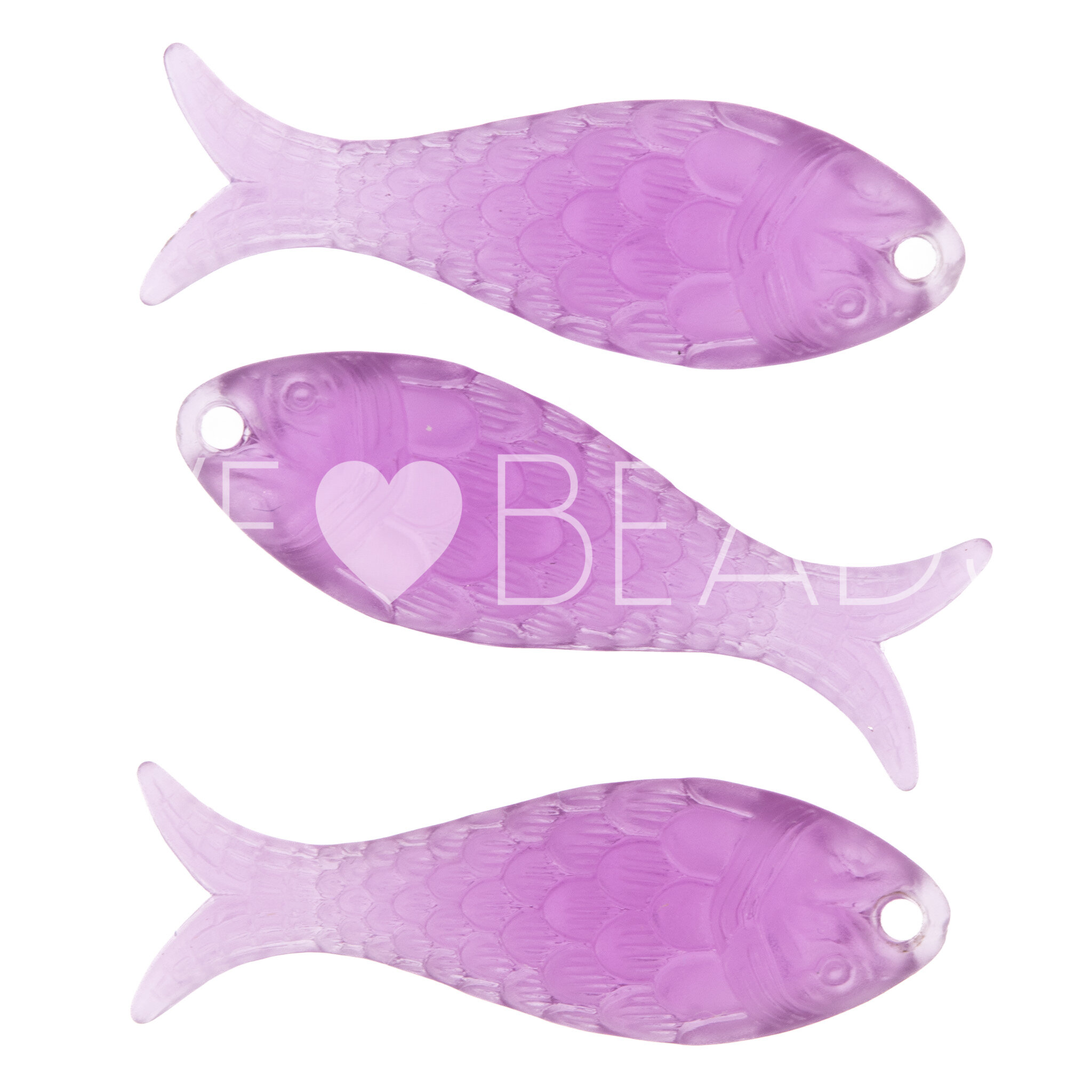 27x9 Fisch Anhänger in mulberry lila Transparent, Matt