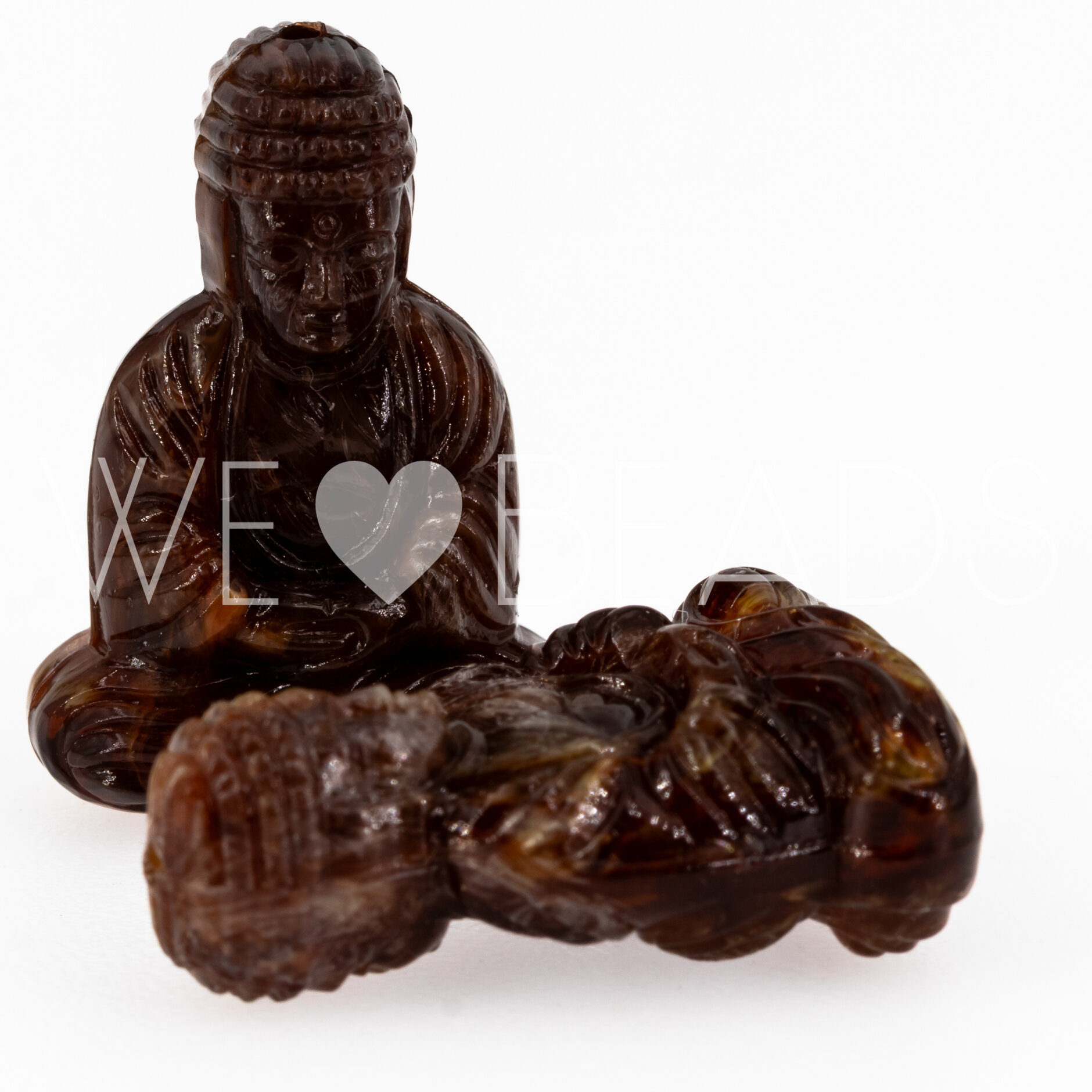 25x18 Buddha-Perle sitzend in Schildpatt Marmor