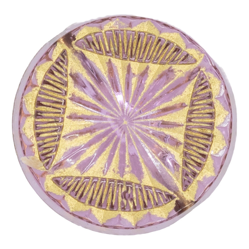 16x7 Round Beads in dawn violett with gold
