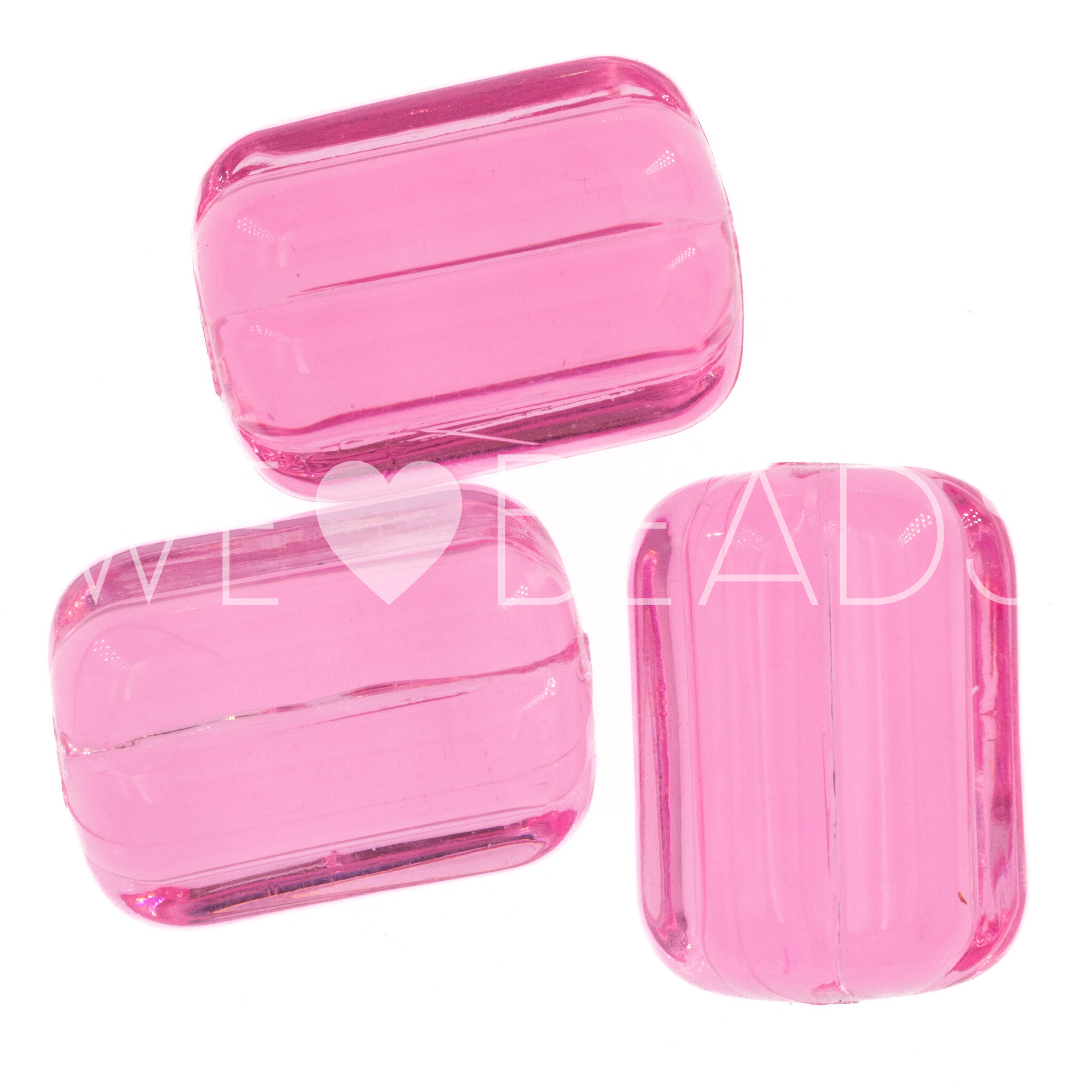 25x18 Walzen Perle in pink Transparent