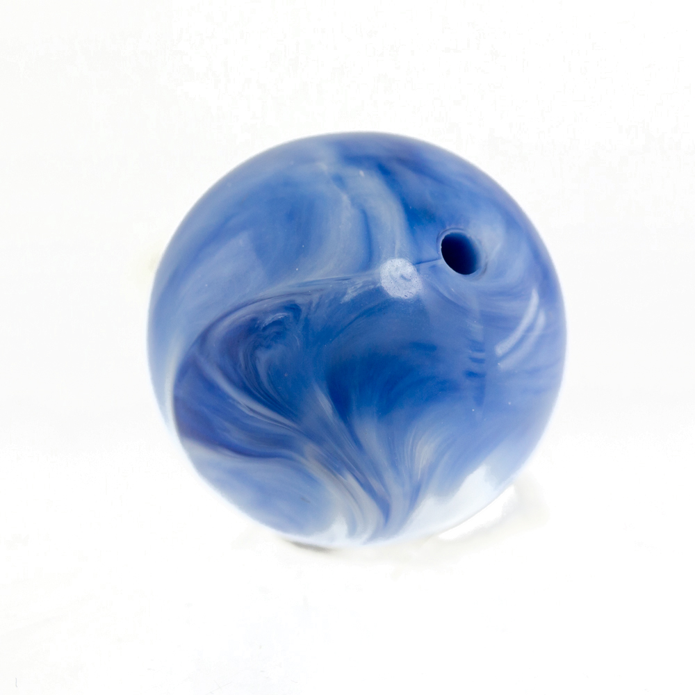 12mm Roundbead in china blue Marbled