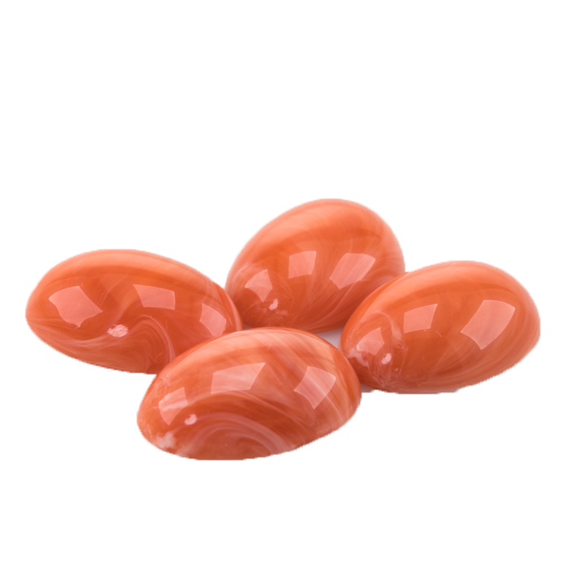 14x10 Cabochon oval - flamingo rot Marmor