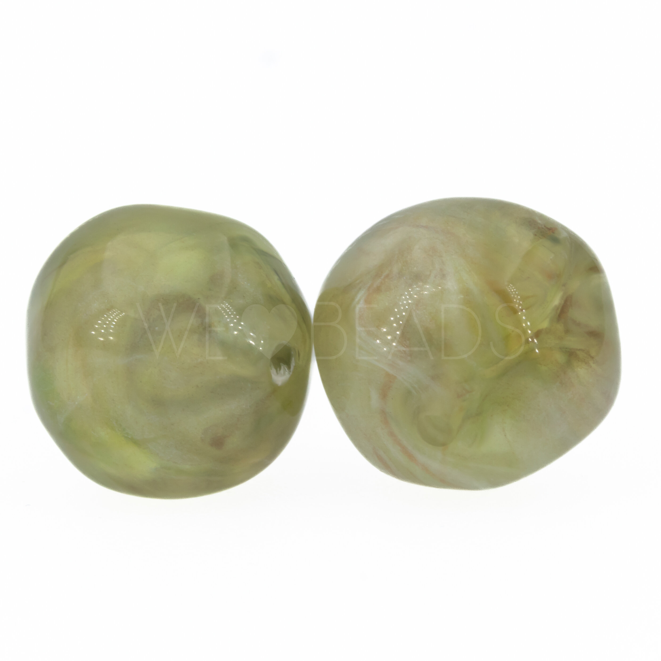 15mm baroque Beads- light jade goldshadow Marbled