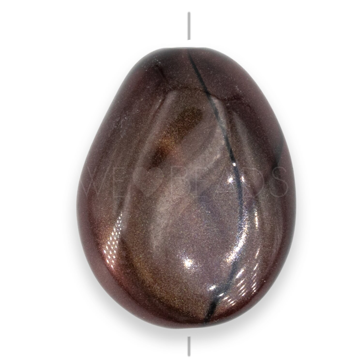 26x20 Perle Barock in iridisierendes Mahagoni braun 