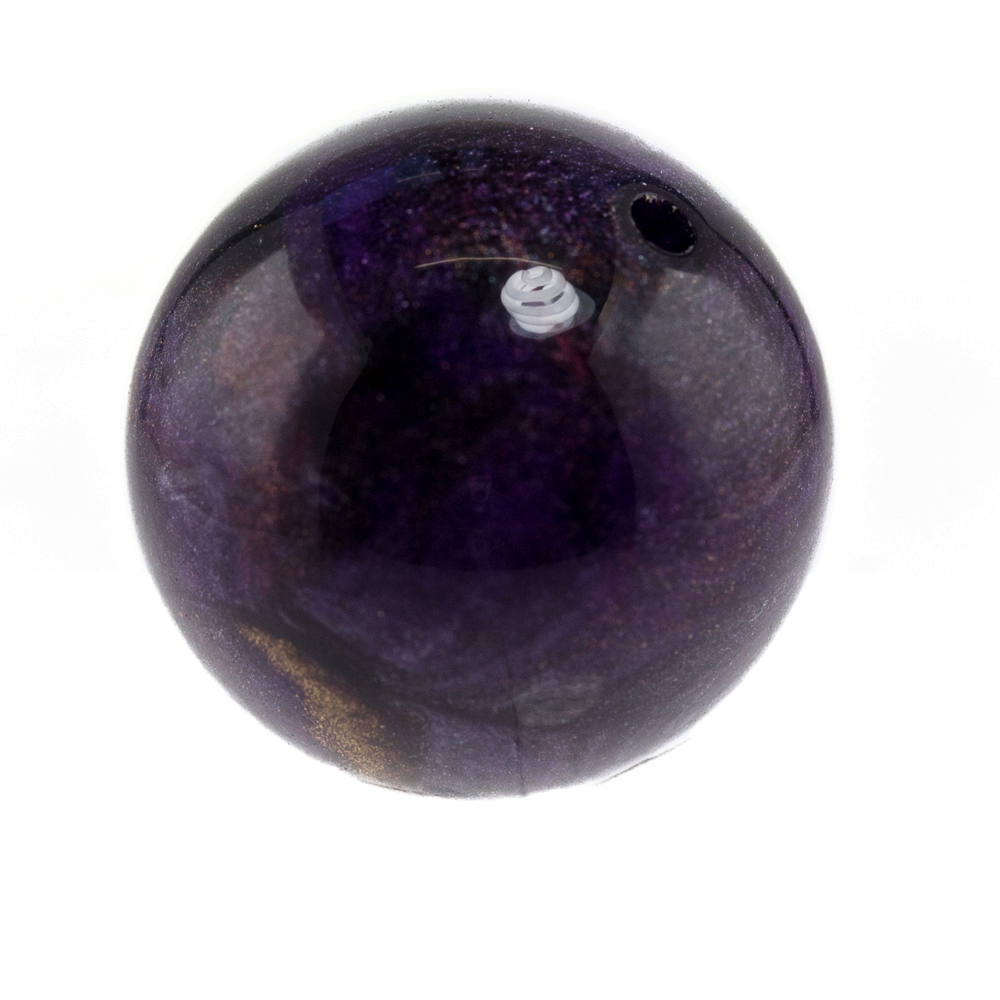 14mm Rundperle in  dunkel lila Seide