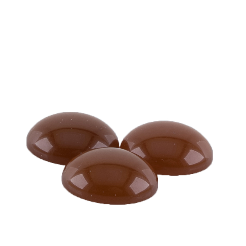 12mm Cabochon Rund in kupferbraun