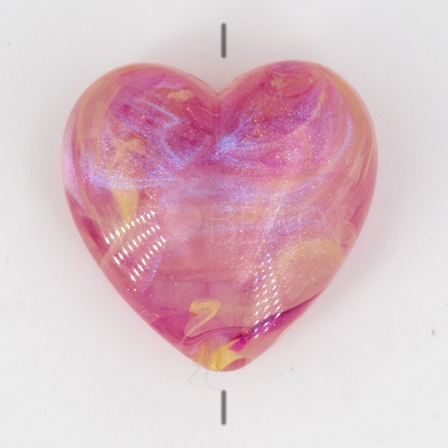 18mm Heart Beads in Wild Berry pink