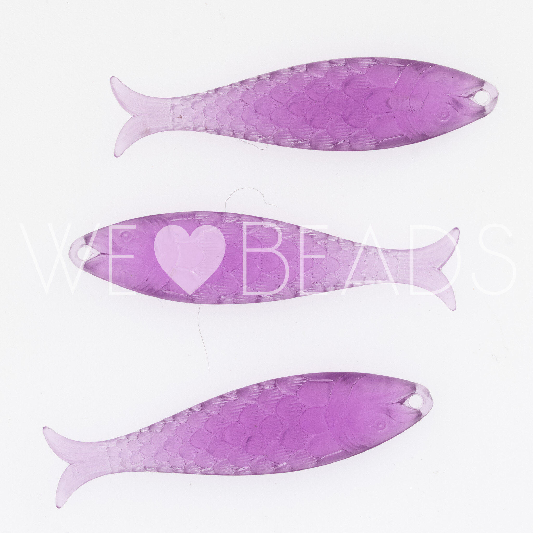 48x11 Fisch Charm in mulberry purple Translucent, Frosted