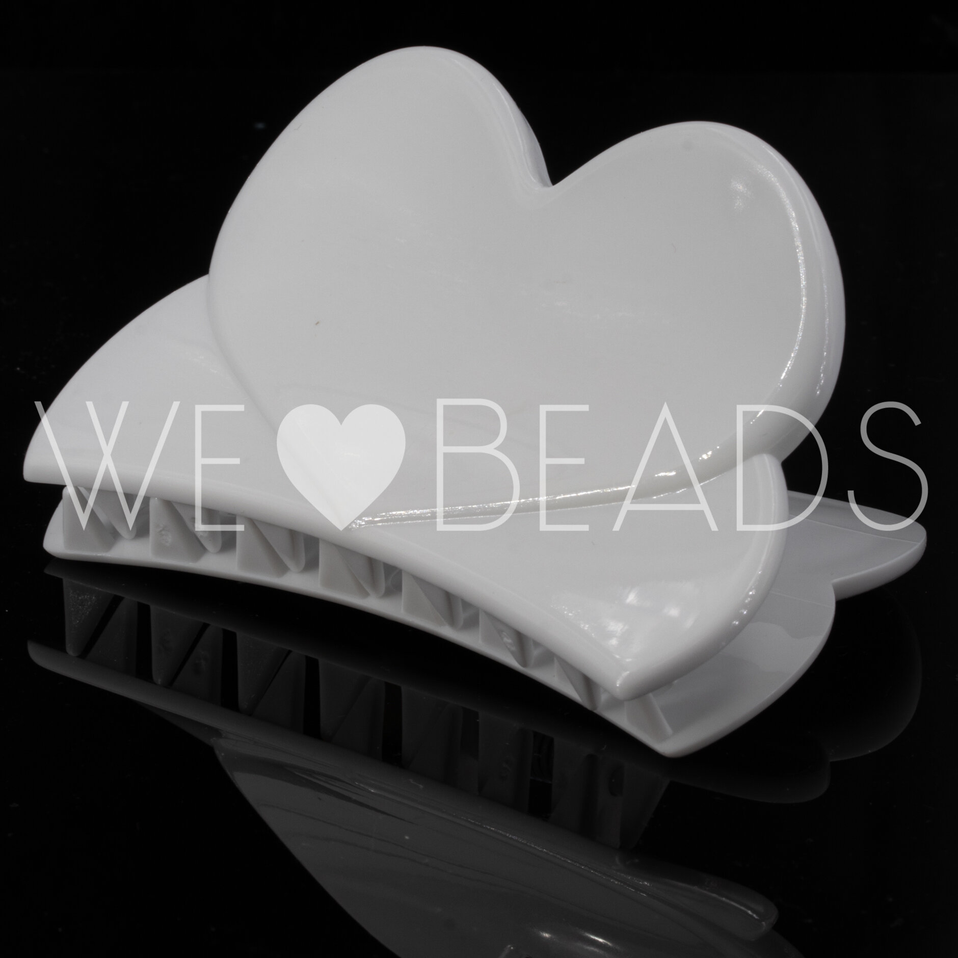 Herz Haarspange in weiss Large