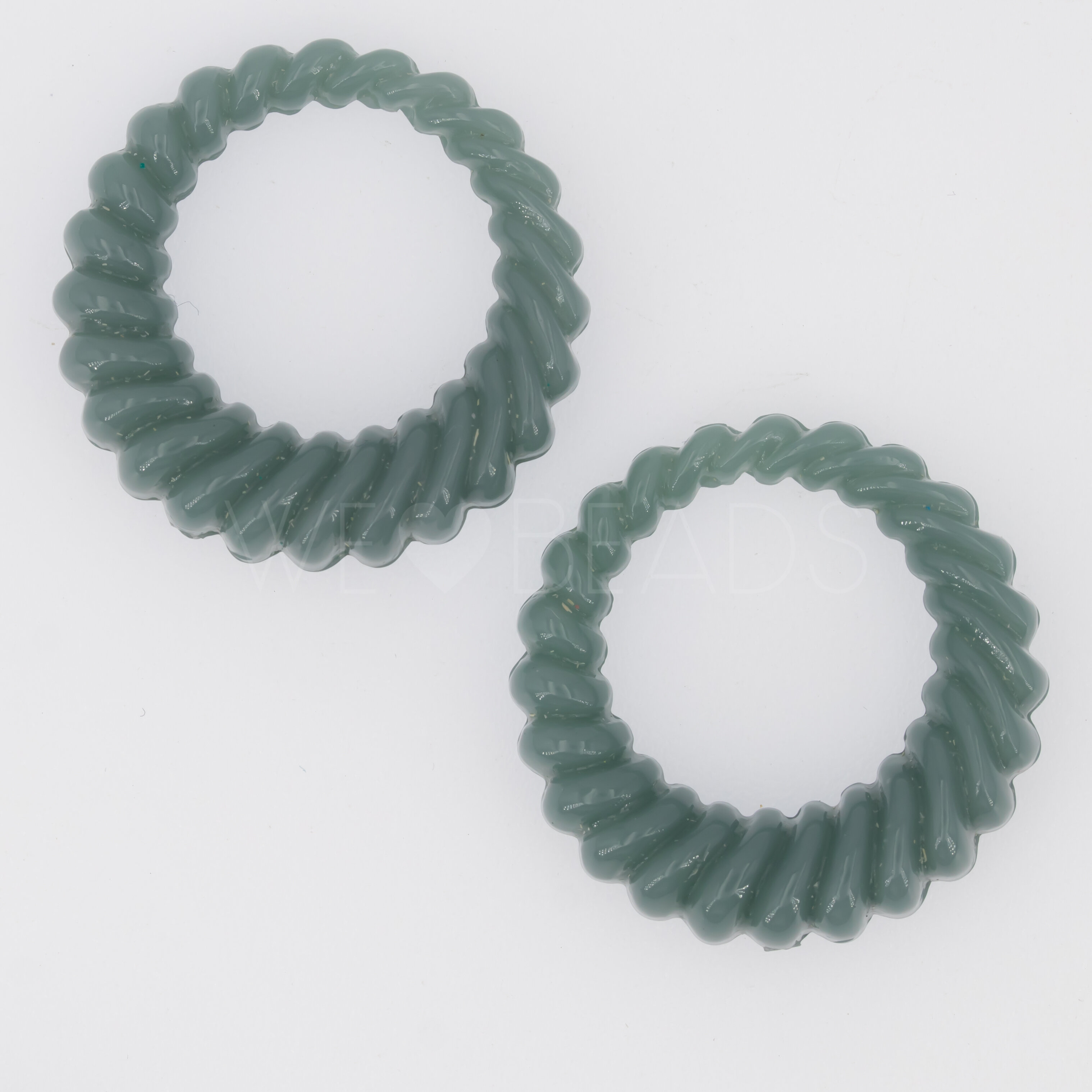 30mm Round Charm in deep forest green