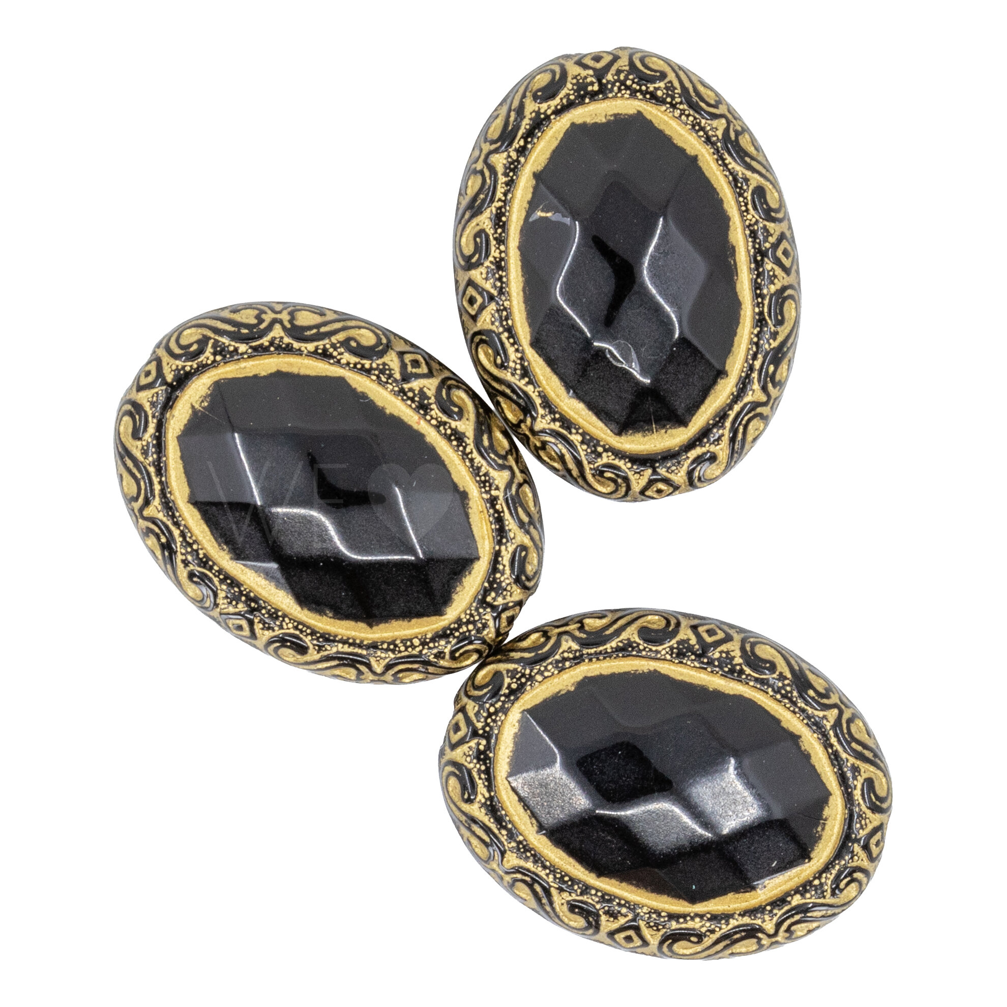 18x14 oval Beads in black