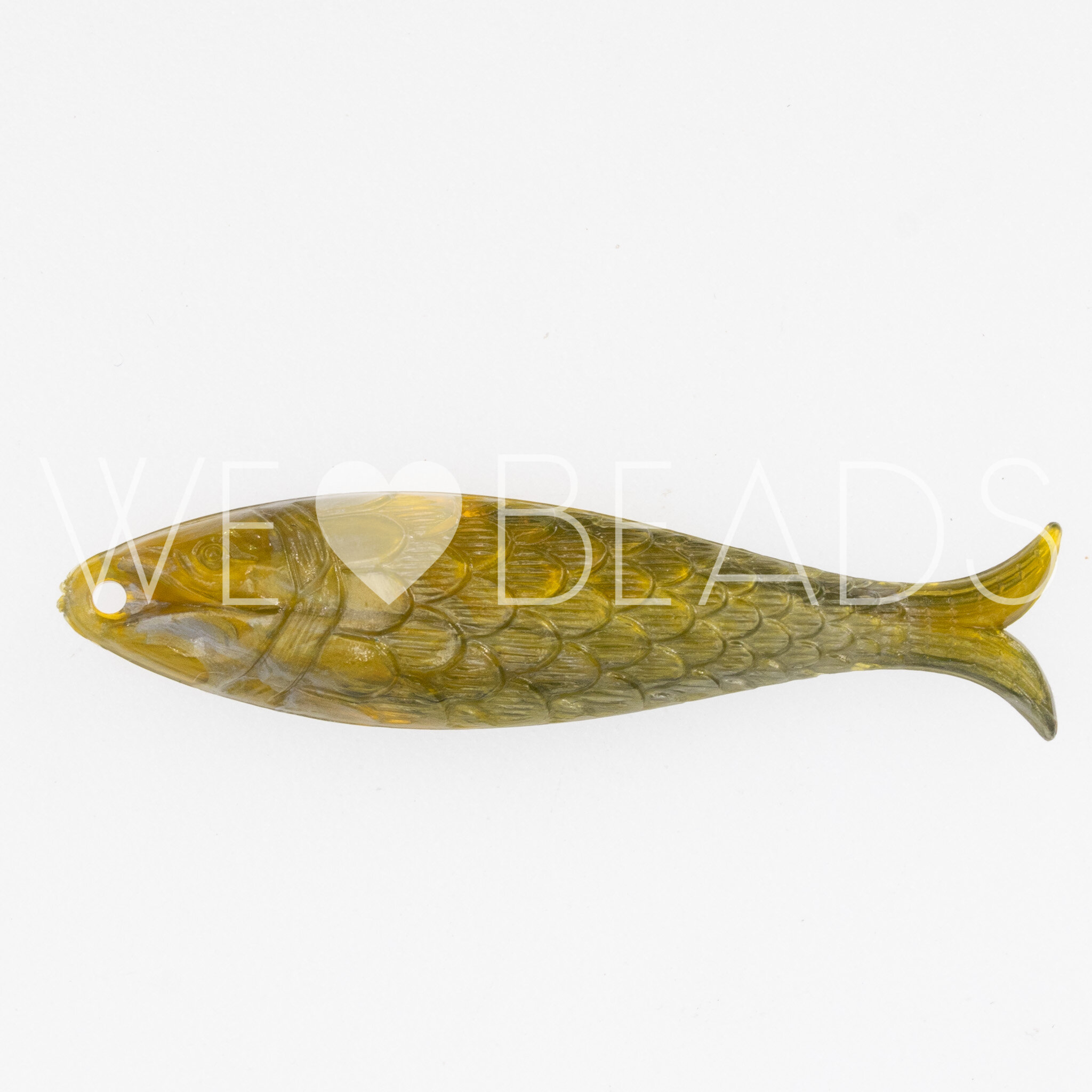 48x11 Fisch Anhänger in currygelb Seide