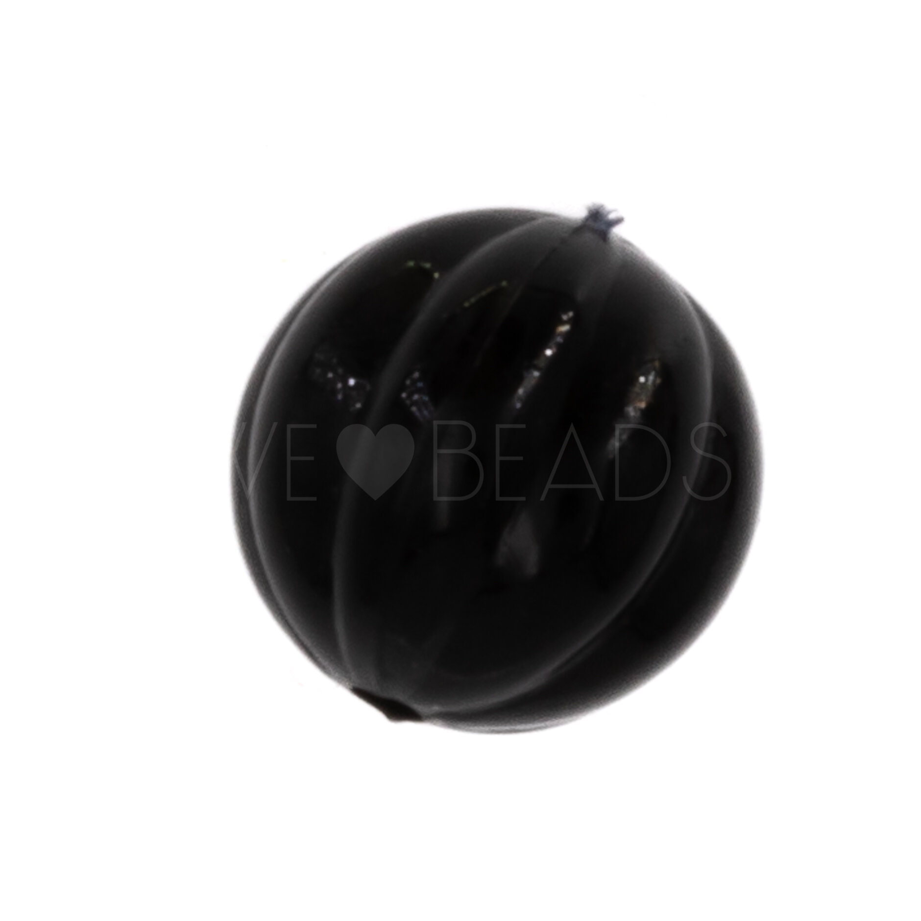 8mm Perle Rund in schwarz