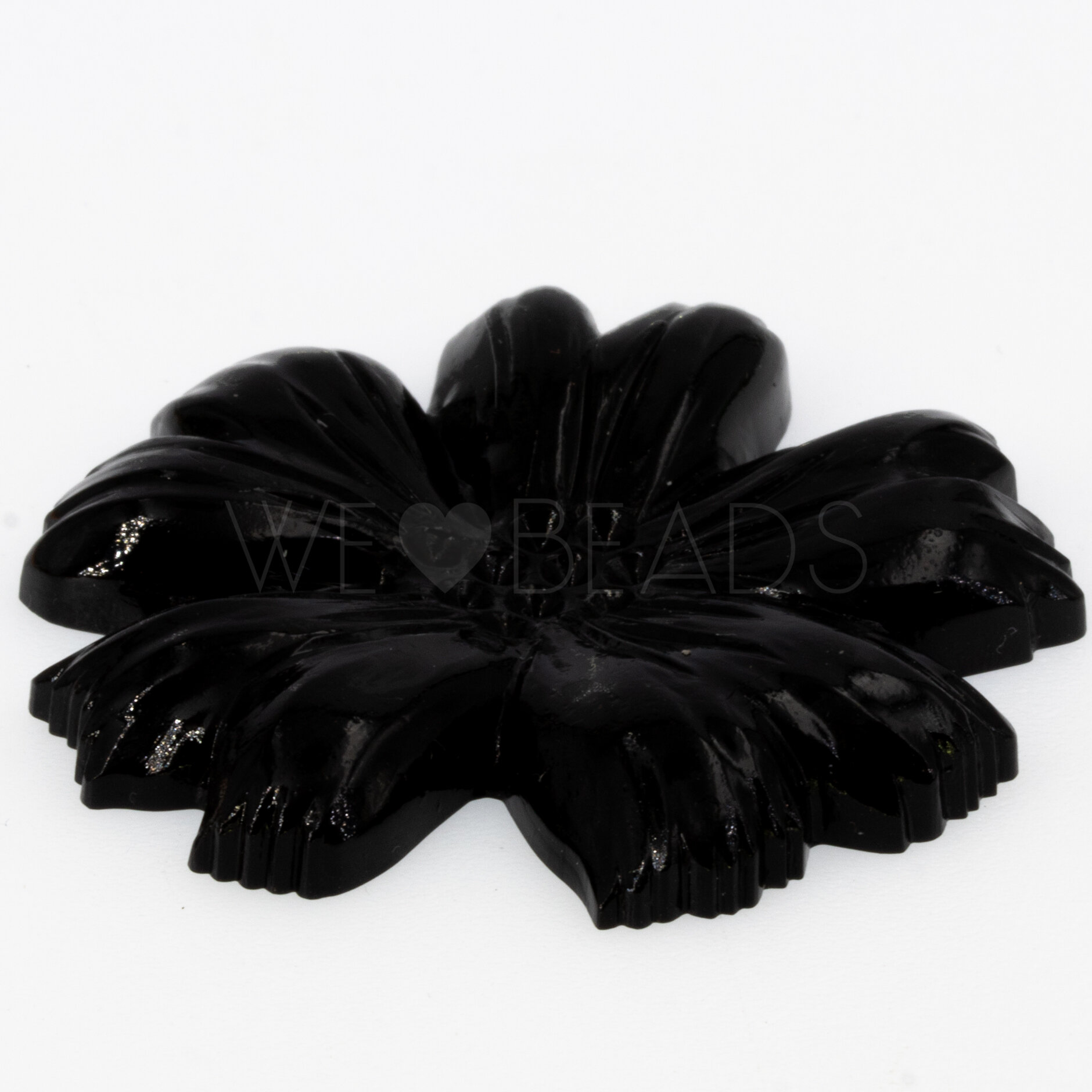 49mm Flower Cabochon in black