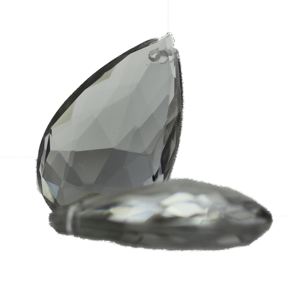 29x18 Tropfen Anhänger - schiefergrau Transparent