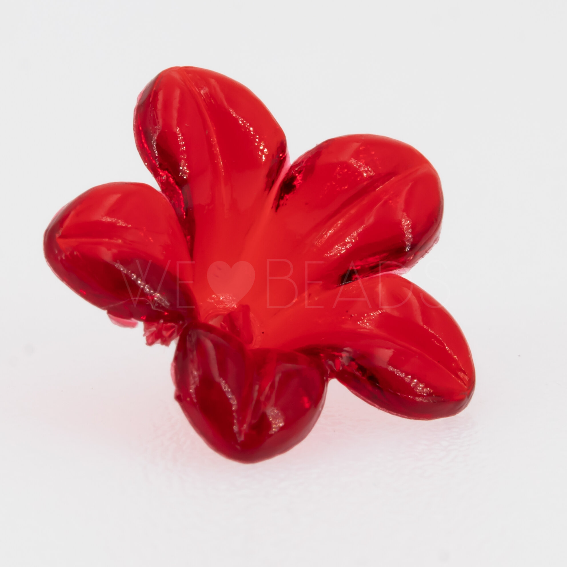 14mm Flower Beads in red
