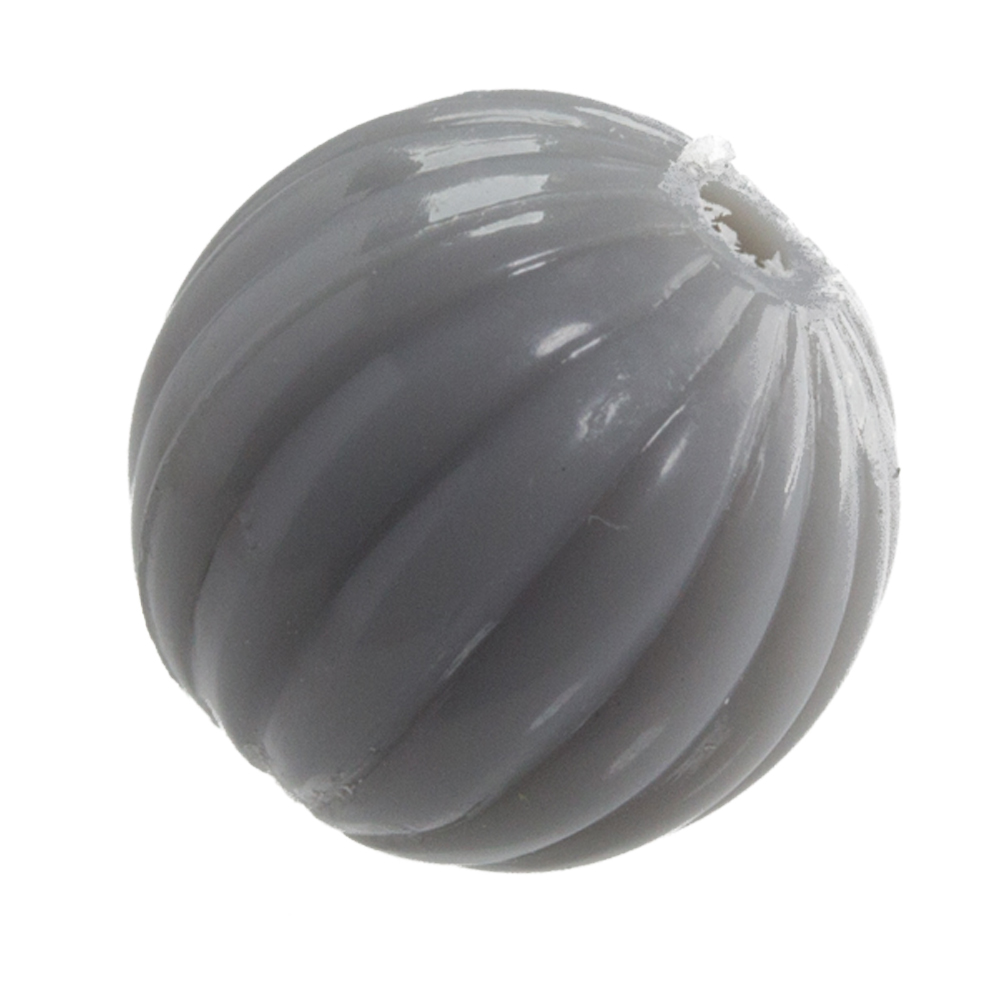 8mm gerillte Rund Perle in grau