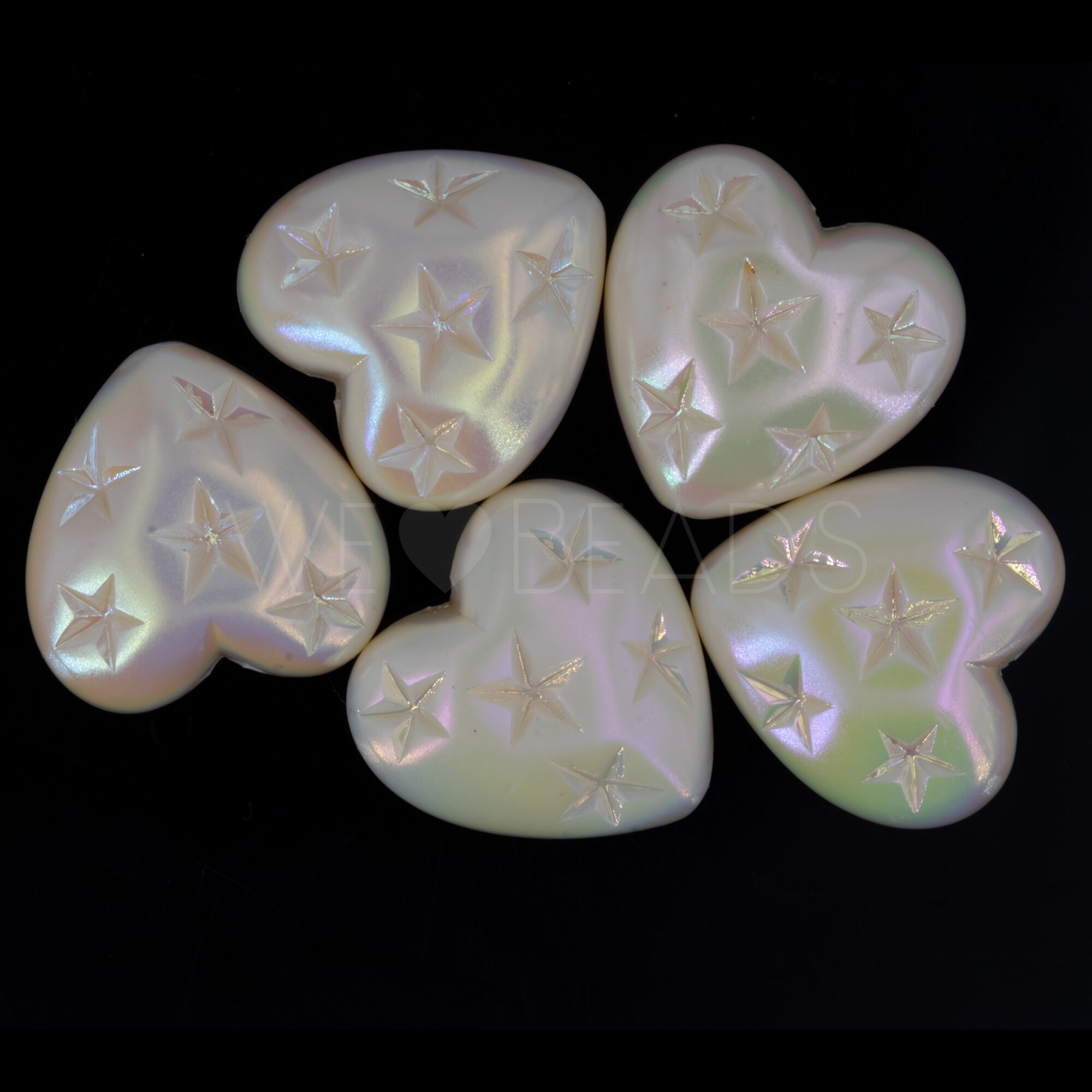 14mm Herz-Perle in radiant elfenbein Satt, AB, radiant glanz