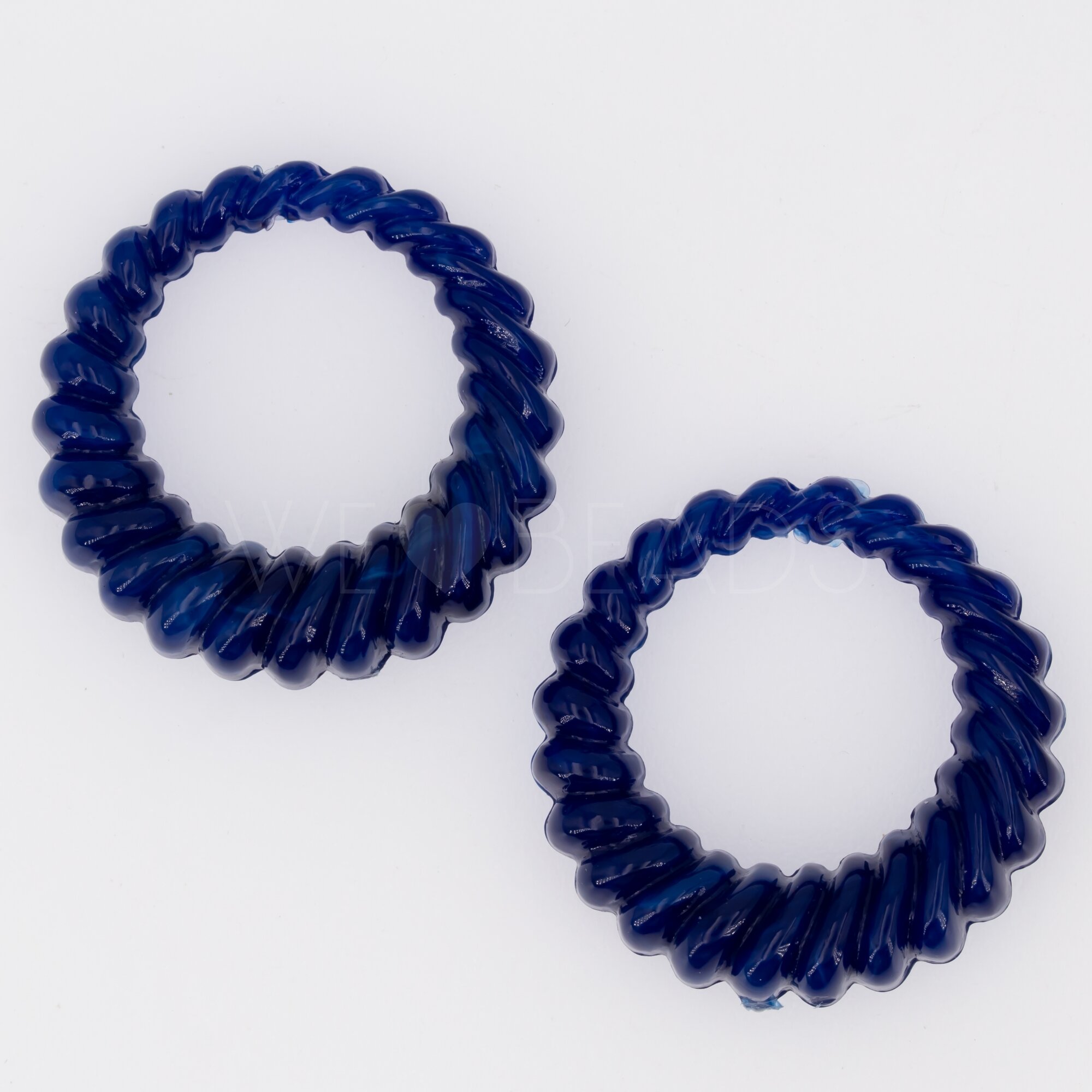 30mm Rund Anhänger in blau marmor