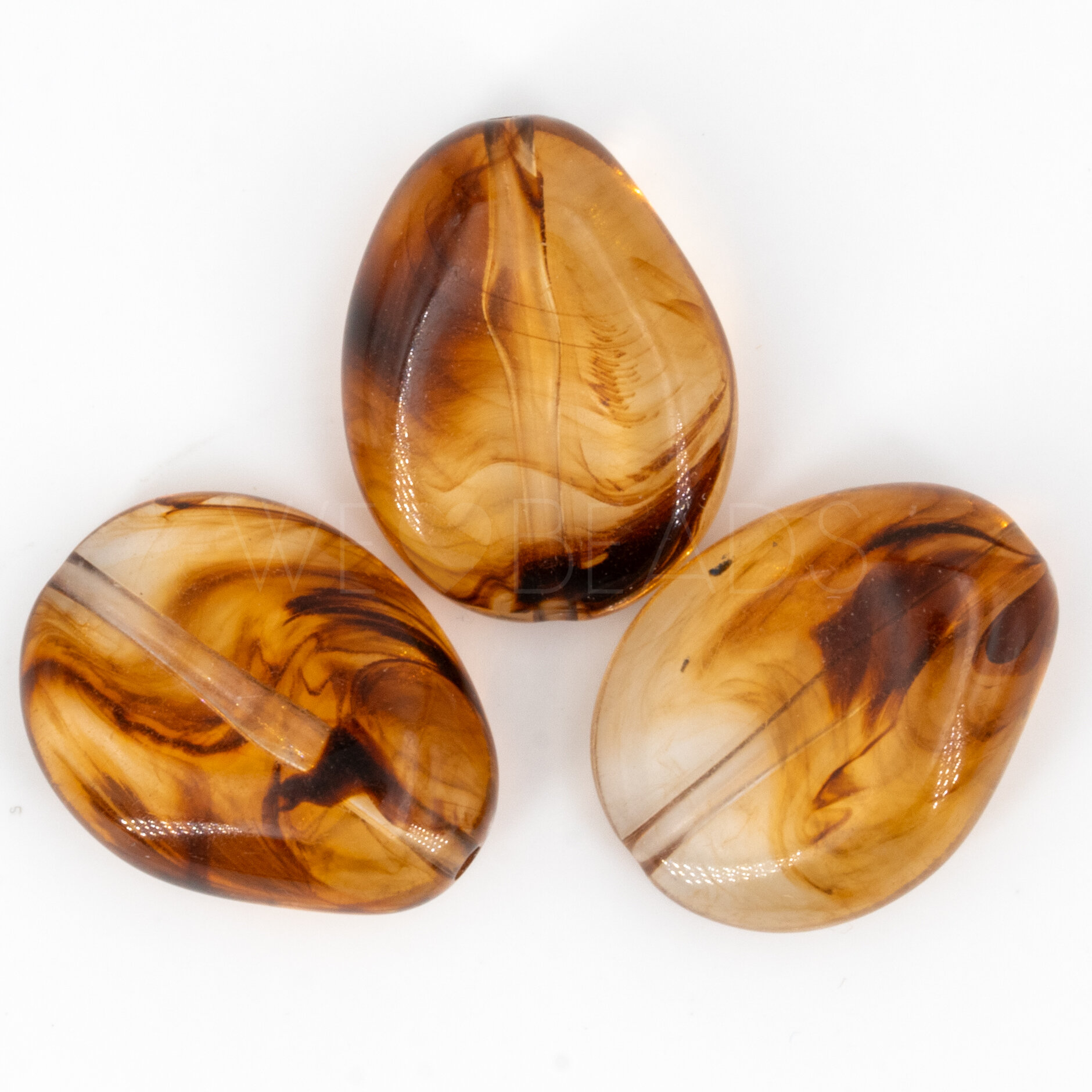 22x17 Perle Barock in Rauchiges bernstein 