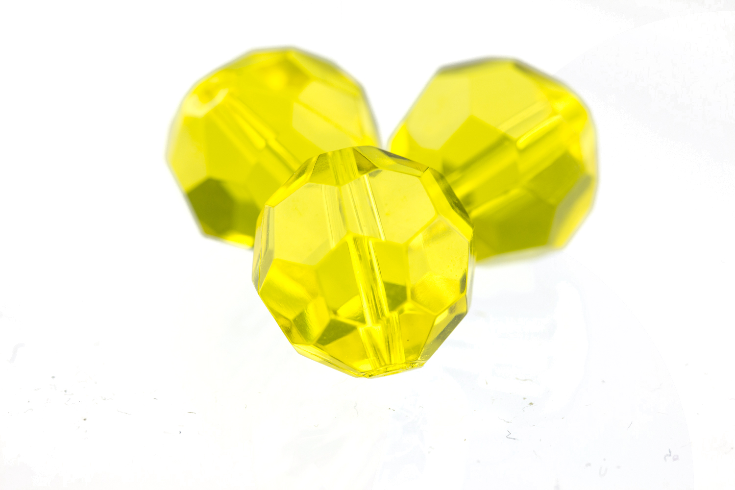10mm  facettierte Rundperle in  gelb Transparent