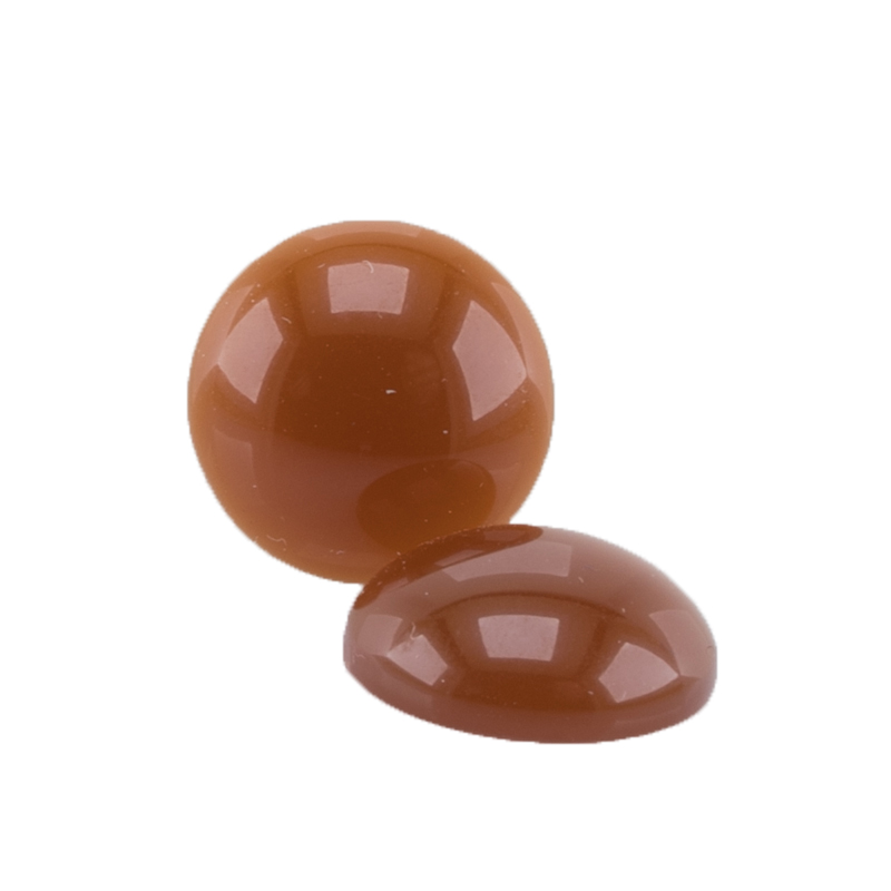 12mm Cabochon Rund in kupferbraun
