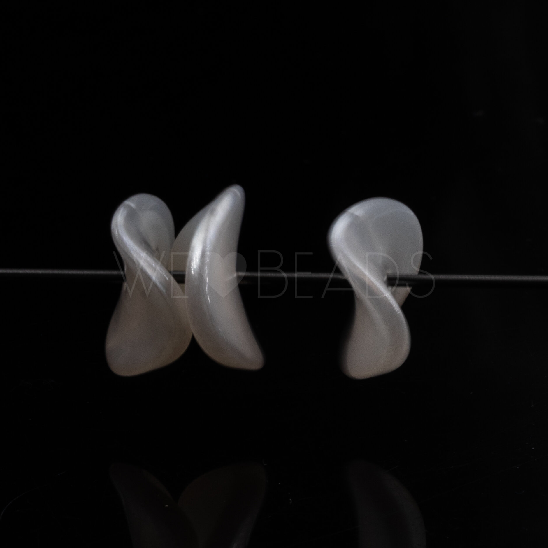 16mm Perle Backgamon plättchen in  Weiß 