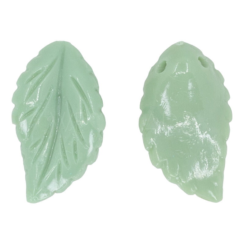 15mm Blatt Perle in mistel grün