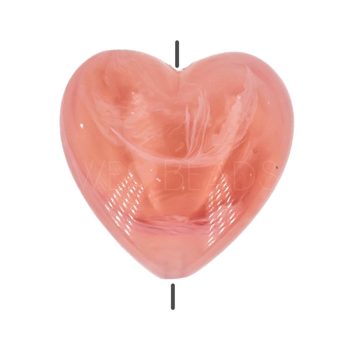 18mm Perle Herz in Pfirsich marmor