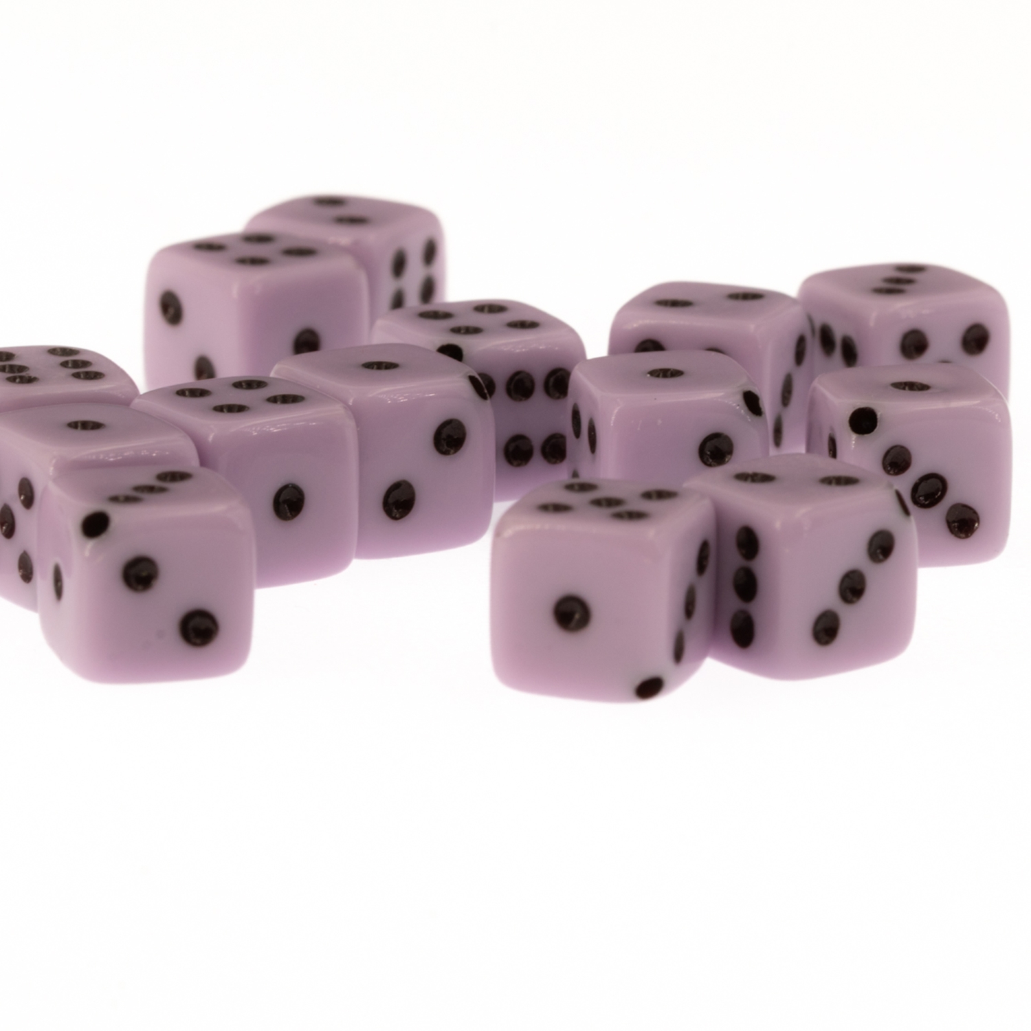 8mm Dice bead - pastel lilac Opaque, in