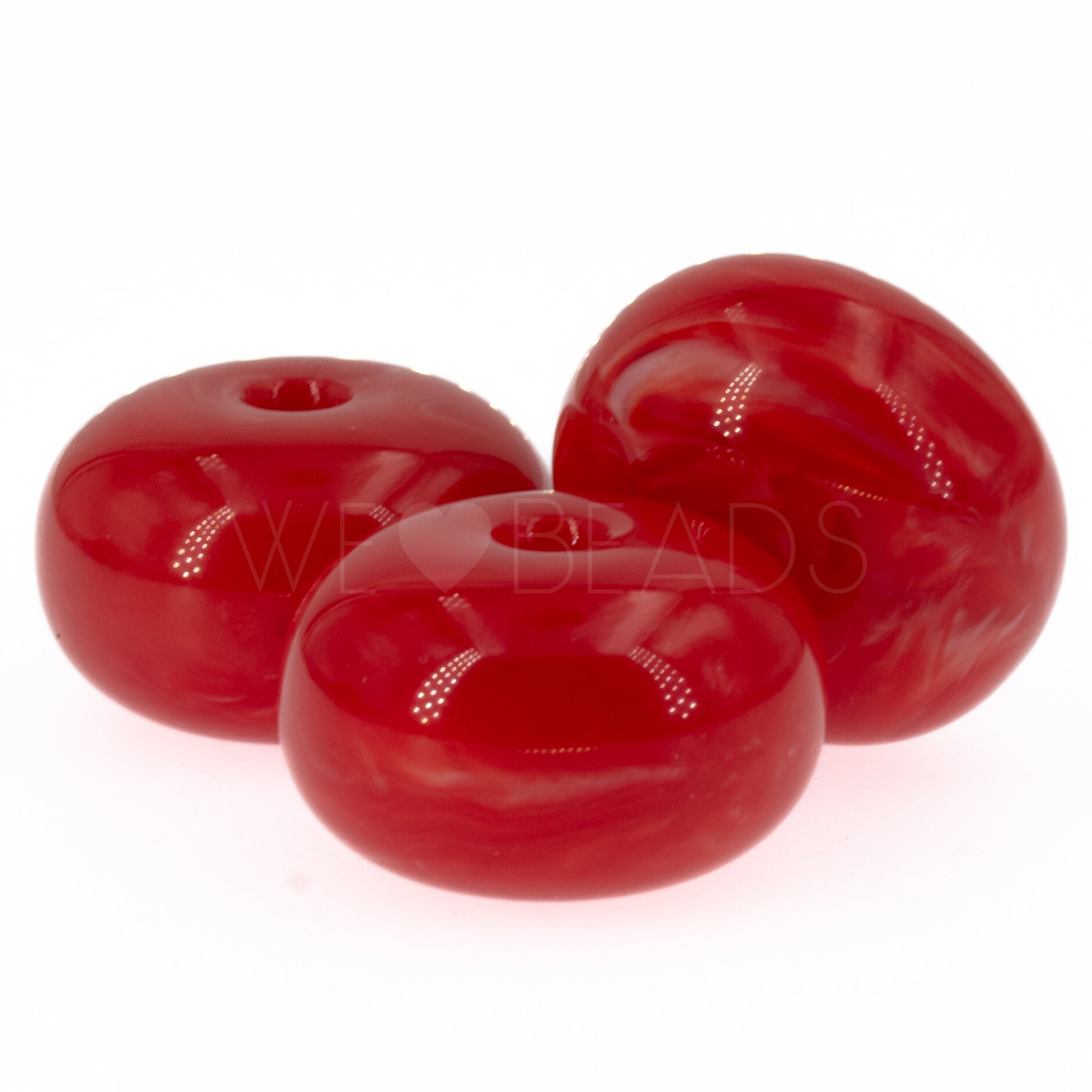 26mm Donut Beads in carmine red