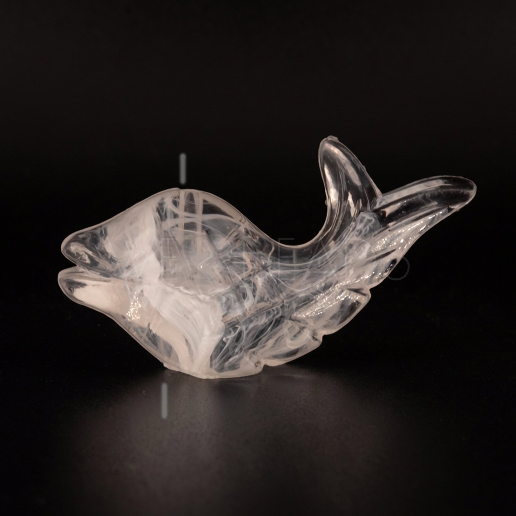 30x15 Fisch Perle in weiß transparent