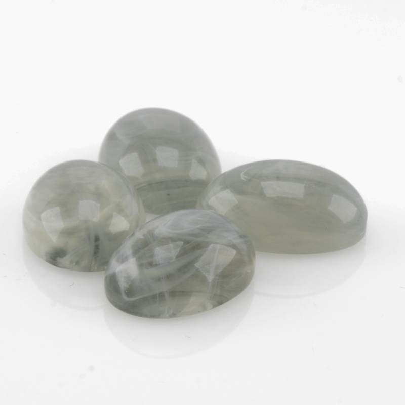 14x10 Cabochon oval - grau  Marmor