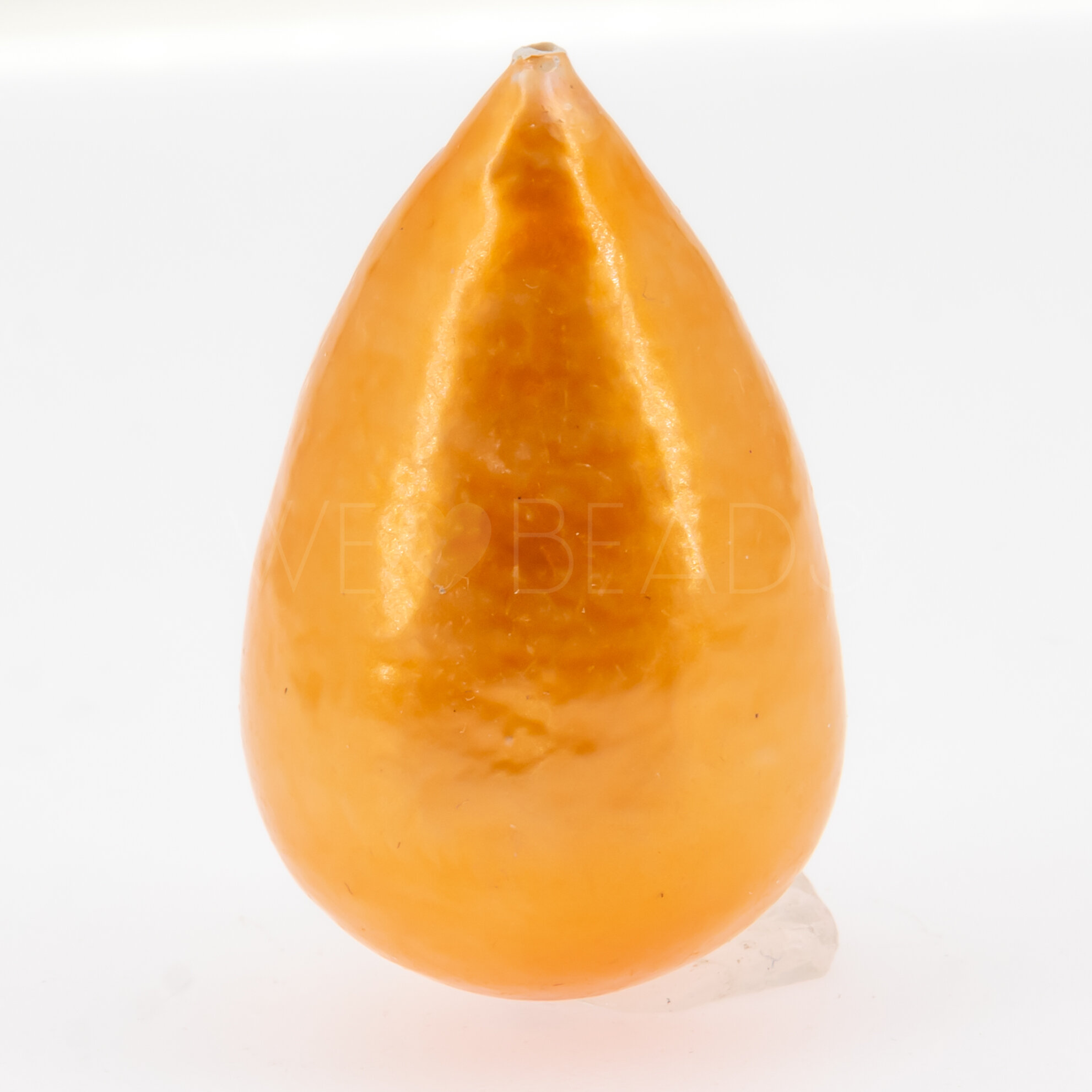 40x23 Paper-Mache Bead Tropfen in aprikosenorange radiant