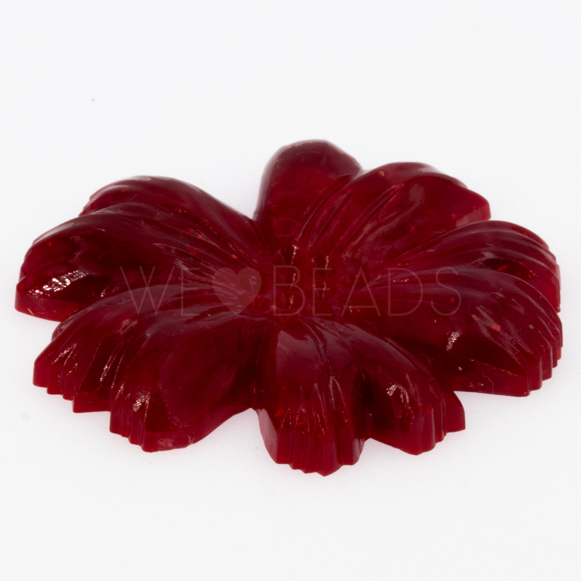 49mm Flower Cabochon in red 