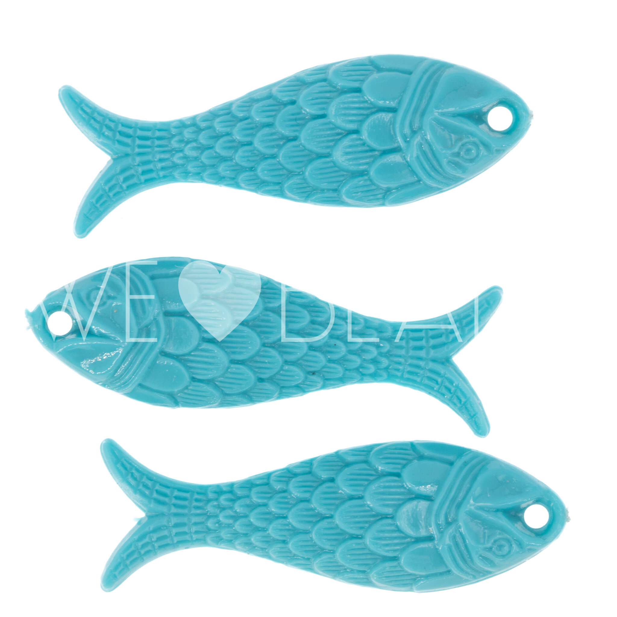27x9 Fisch Charm in turquoise  Opaque