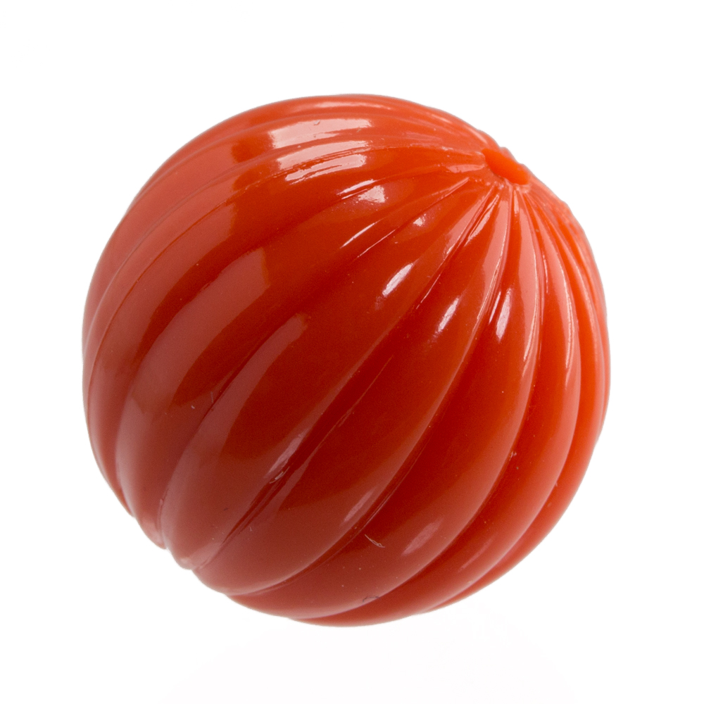 18mm gerillte Rund Perle in flammendes orange