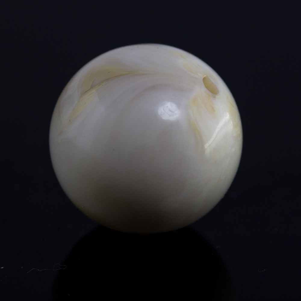 16mm Roundbead in ivory Marbled